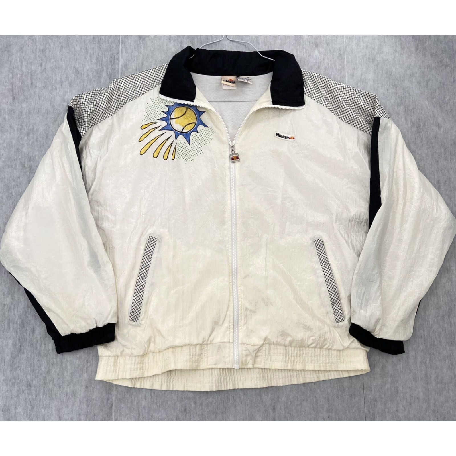 Ellesse VINTAGE Ellesse Windbreaker Jacket Men XL White Tennis Casual 90s Nylon Zip Size US XL / EU 56 / 4 - 2 Thumbnail