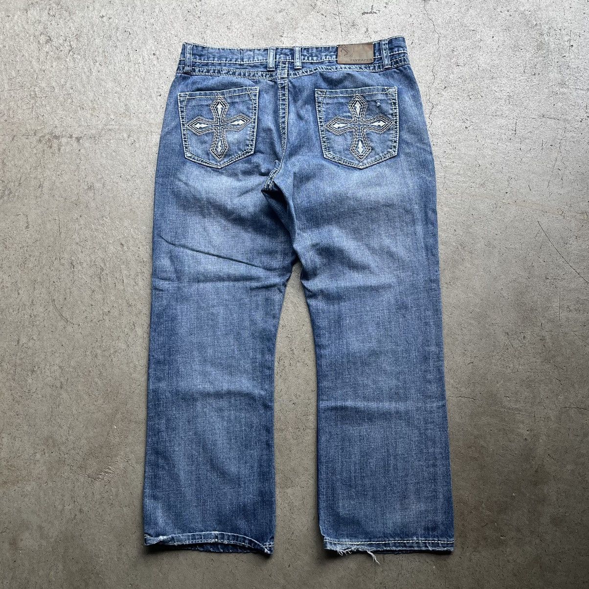Affliction Crazy Y2K Cross Pocket Grunge Baggy Wide Leg Skater Distress Size US 38 / EU 54 - 1 Thumbnail