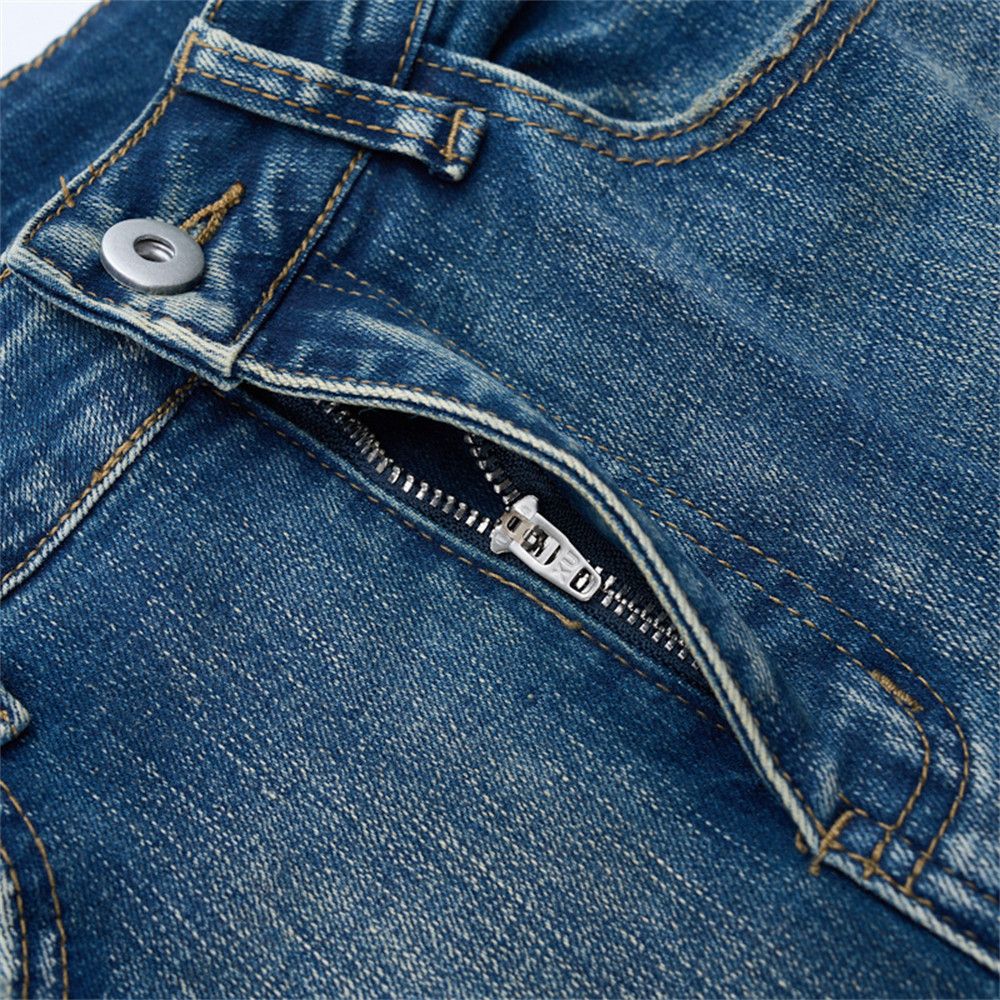 Vintage Retro washed distressed loose casual men's straight jeans Size US 32 / EU 48 - 4 Thumbnail