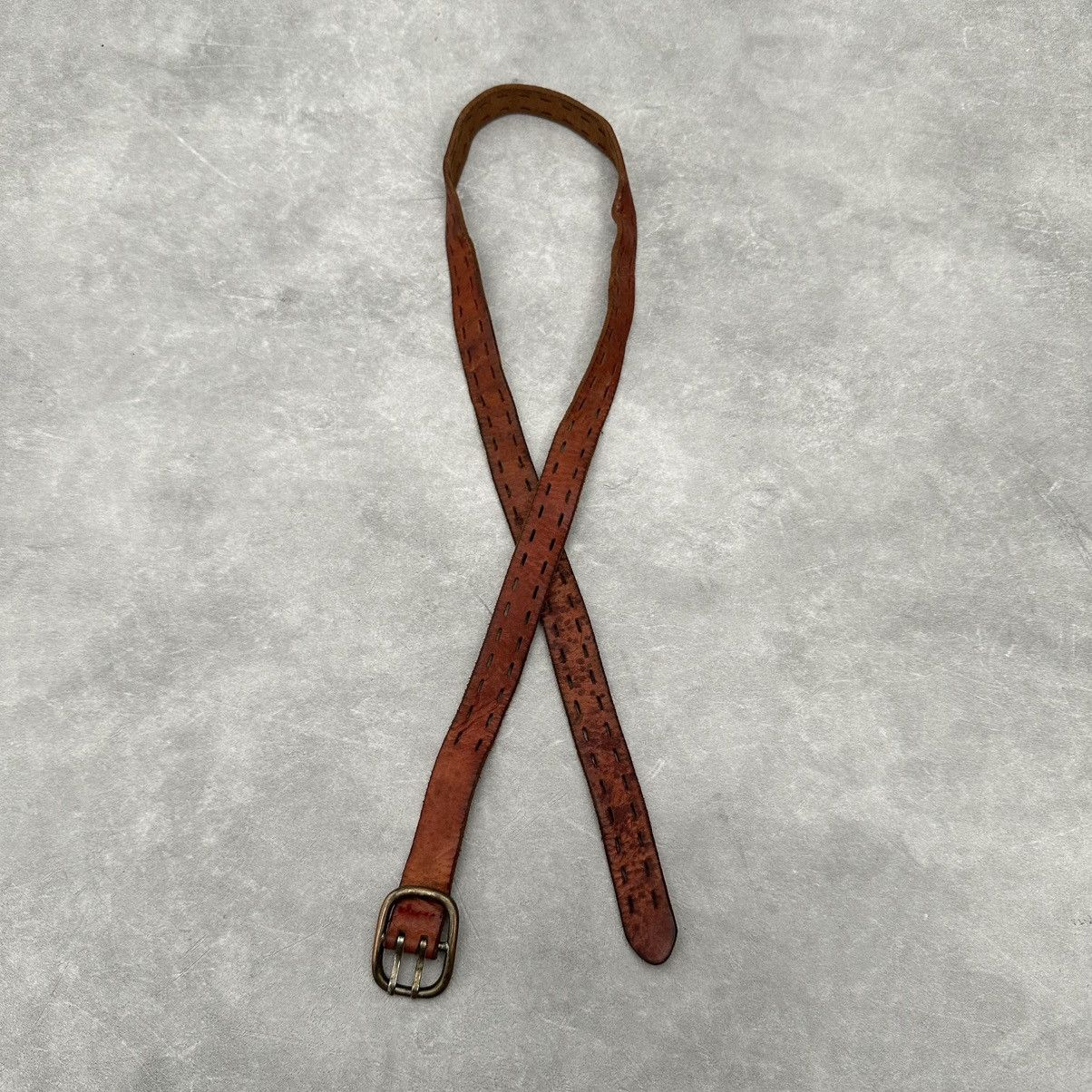 Kapital Brown vintage double prong leather Kapital belt Size ONE SIZE - 1 Thumbnail