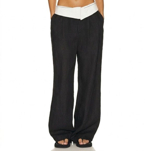 REVOLVE Revolve Osis Studio 100% Linen Lily Wide Leg Pants - Large Size 32" / US 10 / IT 46 - 1 Thumbnail