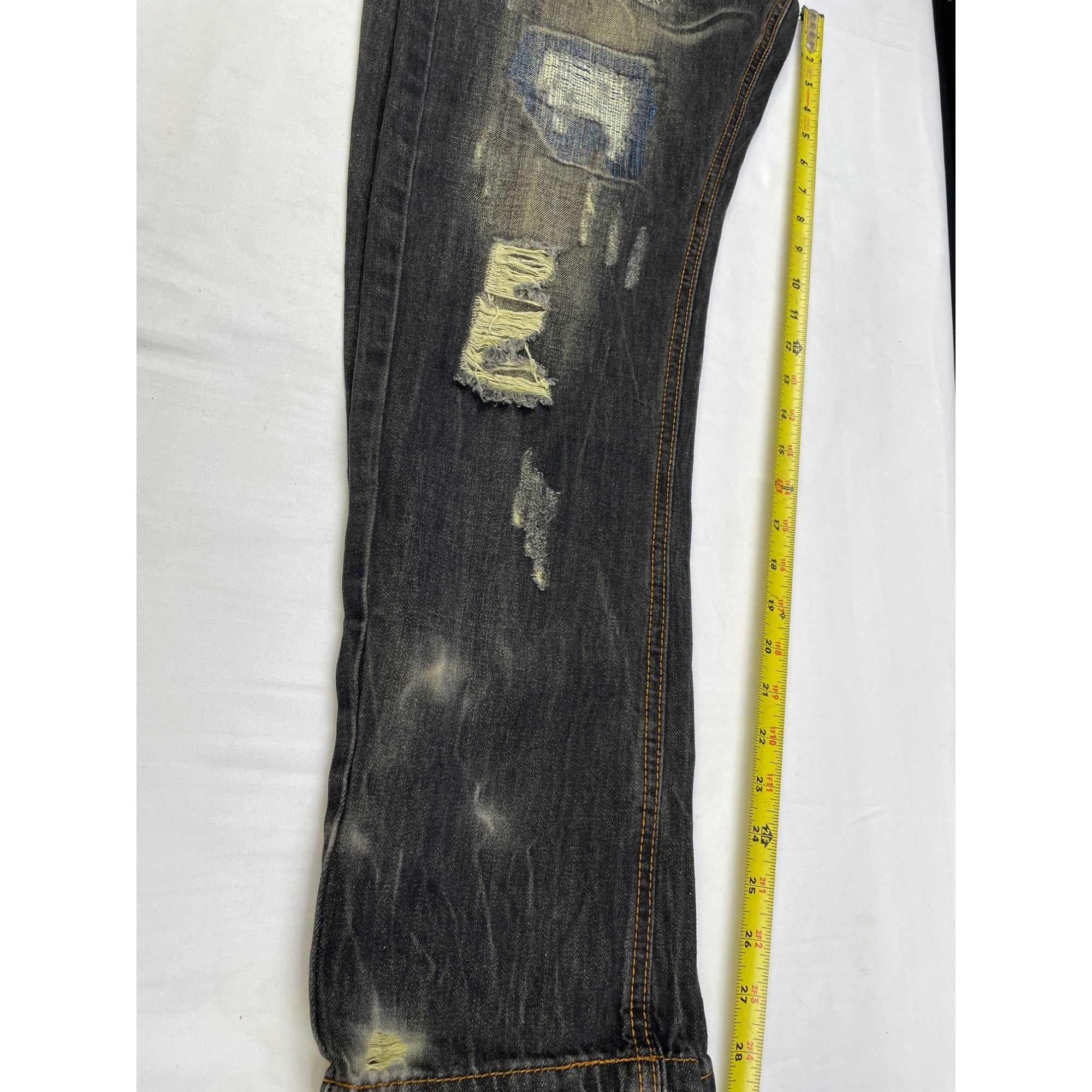 Other Men's Black Jeans Yellow washed with ripped design Size 36x2 Size US 36 / EU 52 - 6 Thumbnail