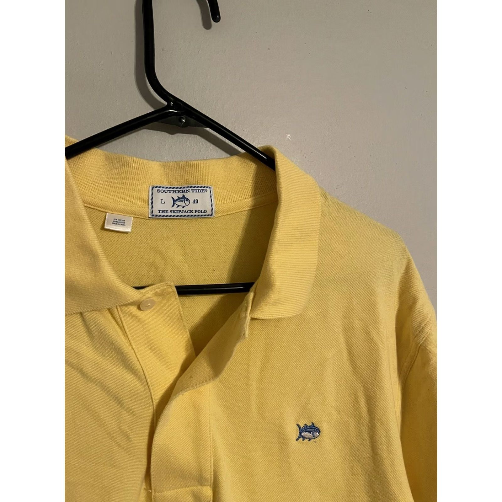 Southern Tide Southern Tide The Skip Jack Yellow Cotton Stretch Polo Shirt - Men's Large 40 (L) Polo Shirt Mens Yellow Cotton Stretch 40s Skip Jack Size US L / EU 52-54 / 3 - 2 Thumbnail