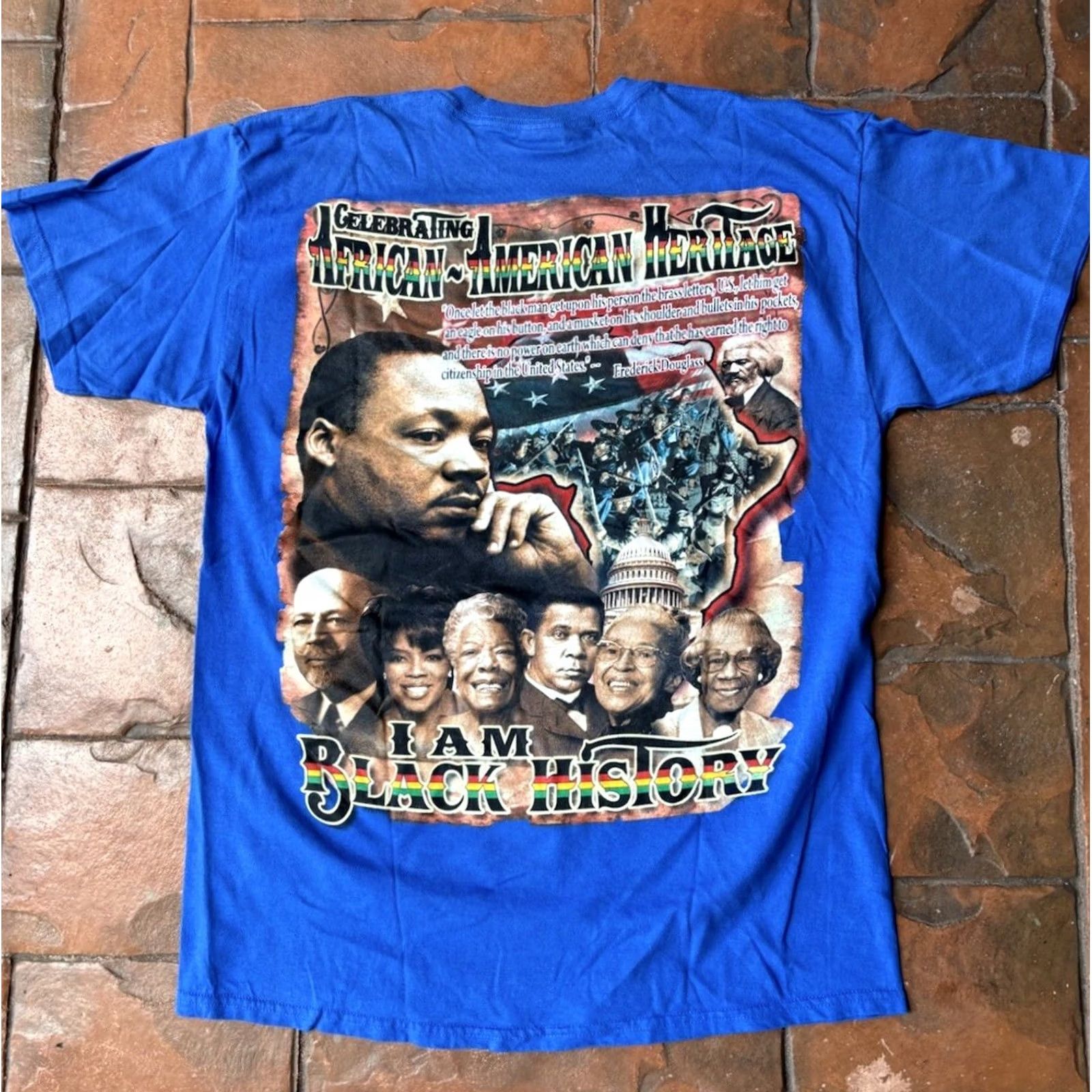 Gildan Vintage Y2K Martin Luther King Black History Civil War T-Shirt XL Rap Style Size US XL / EU 56 / 4 - 3 Thumbnail