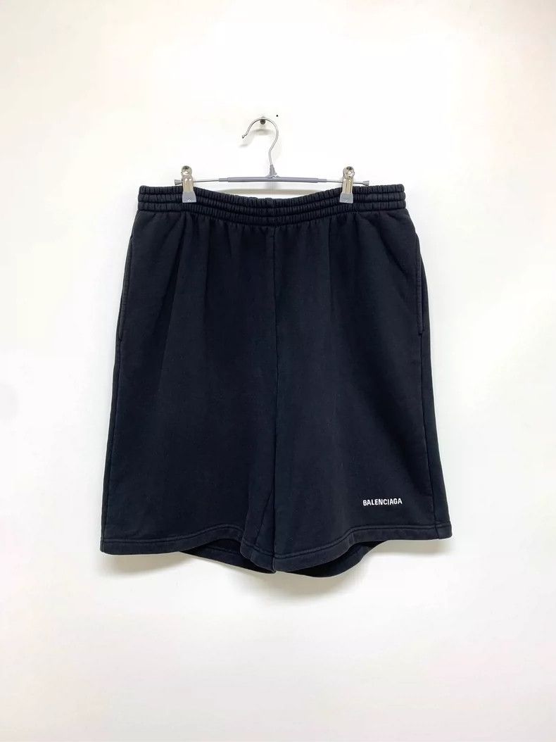Balenciaga Balenciaga size XS Black embroidered logo shorts Size US 27 - 1 Thumbnail