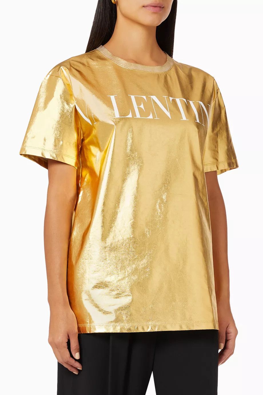 Valentino o1y0326 Logo T- Shirt in Gold Size XS / US 0-2 / IT 36-38 - 1 Thumbnail