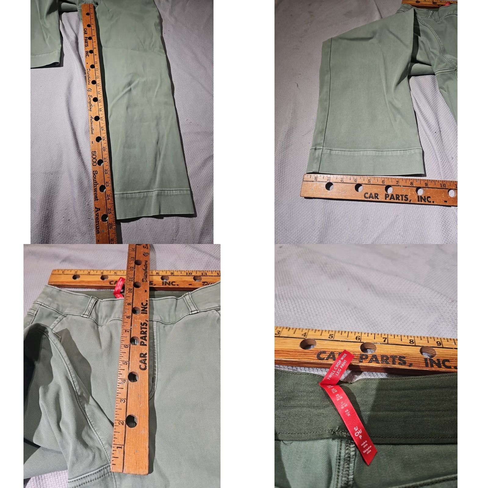 Spanx Spanx Pants Womens S Green Twill Wide-Leg Jeans Pull On Stretch Regular Inseam 25.5in Denim Size 28" / US 6 / IT 42 - 8 Thumbnail