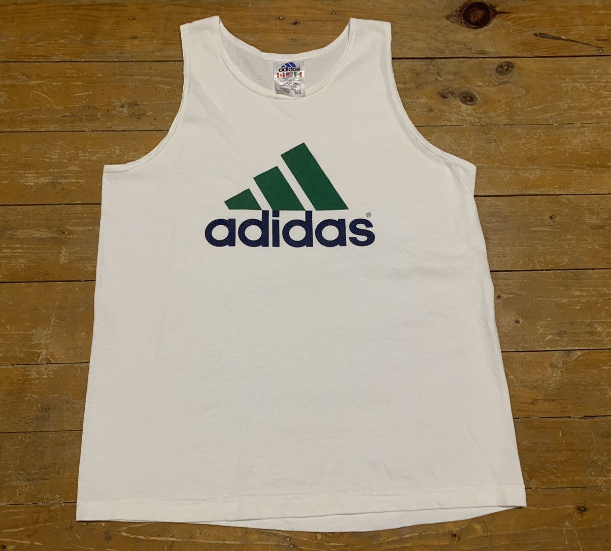 Y2k Adidas Tank Top Big Logo Printed Tee