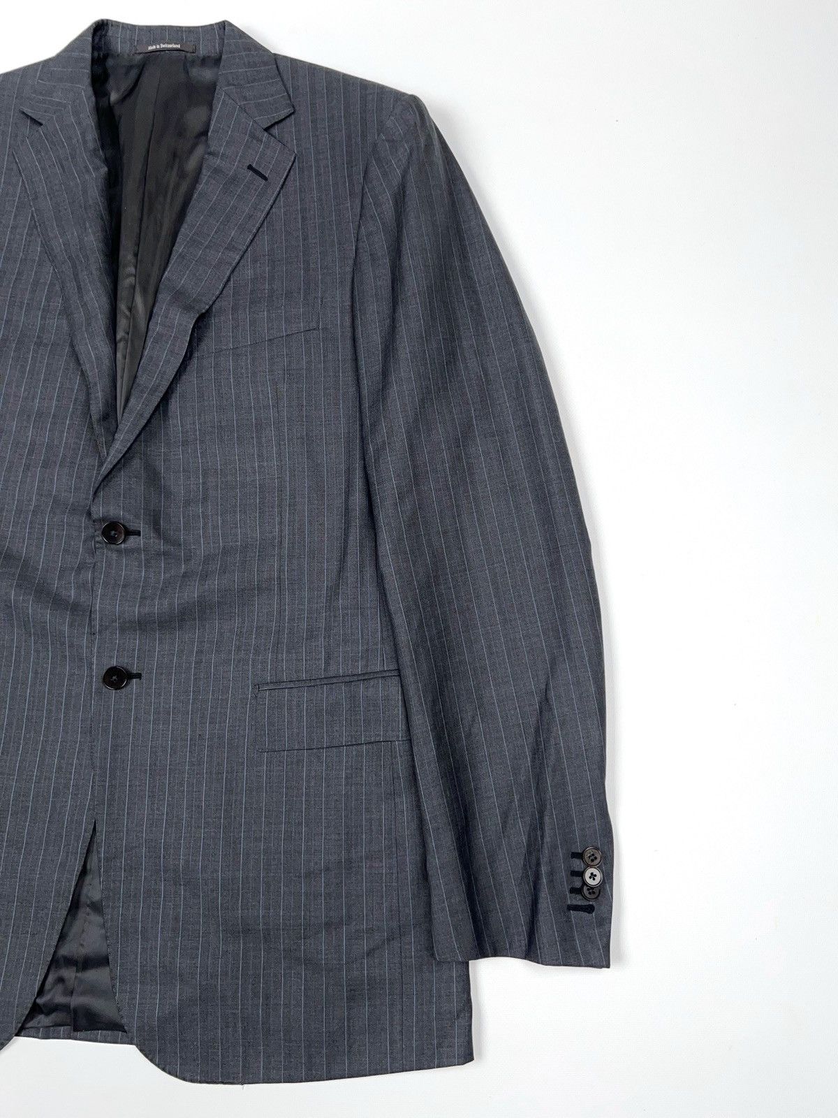 Ermenegildo Zegna Ermenegildo Zegna Su Misura Stripped Suit Wool Silk Size 46L - 5 Thumbnail