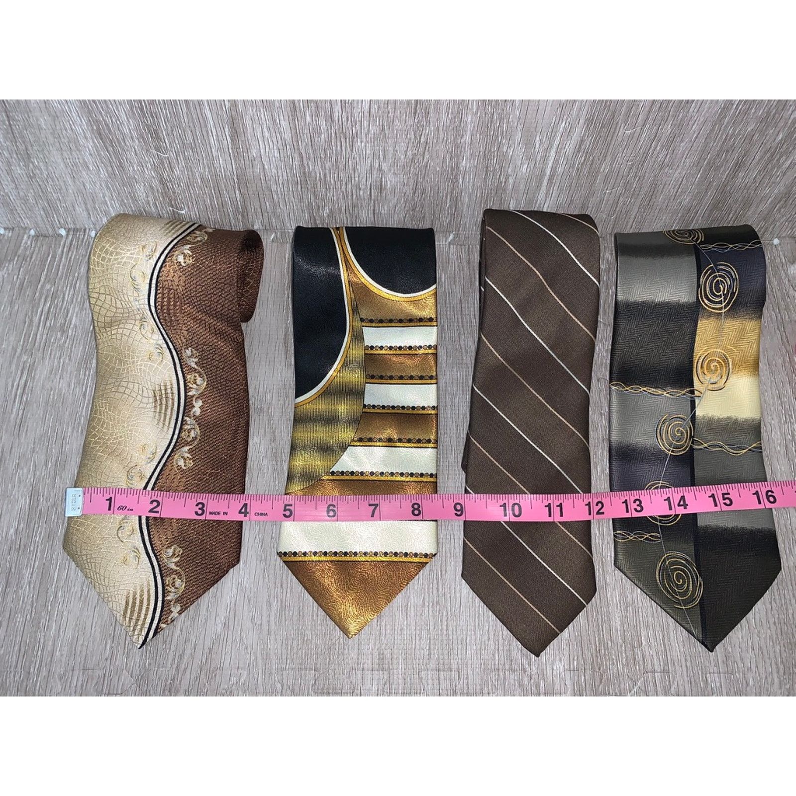 The Unbranded Brand Men's Geometric Tie Set 4pc Multicolor Business/Special Size ONE SIZE - 2 Thumbnail