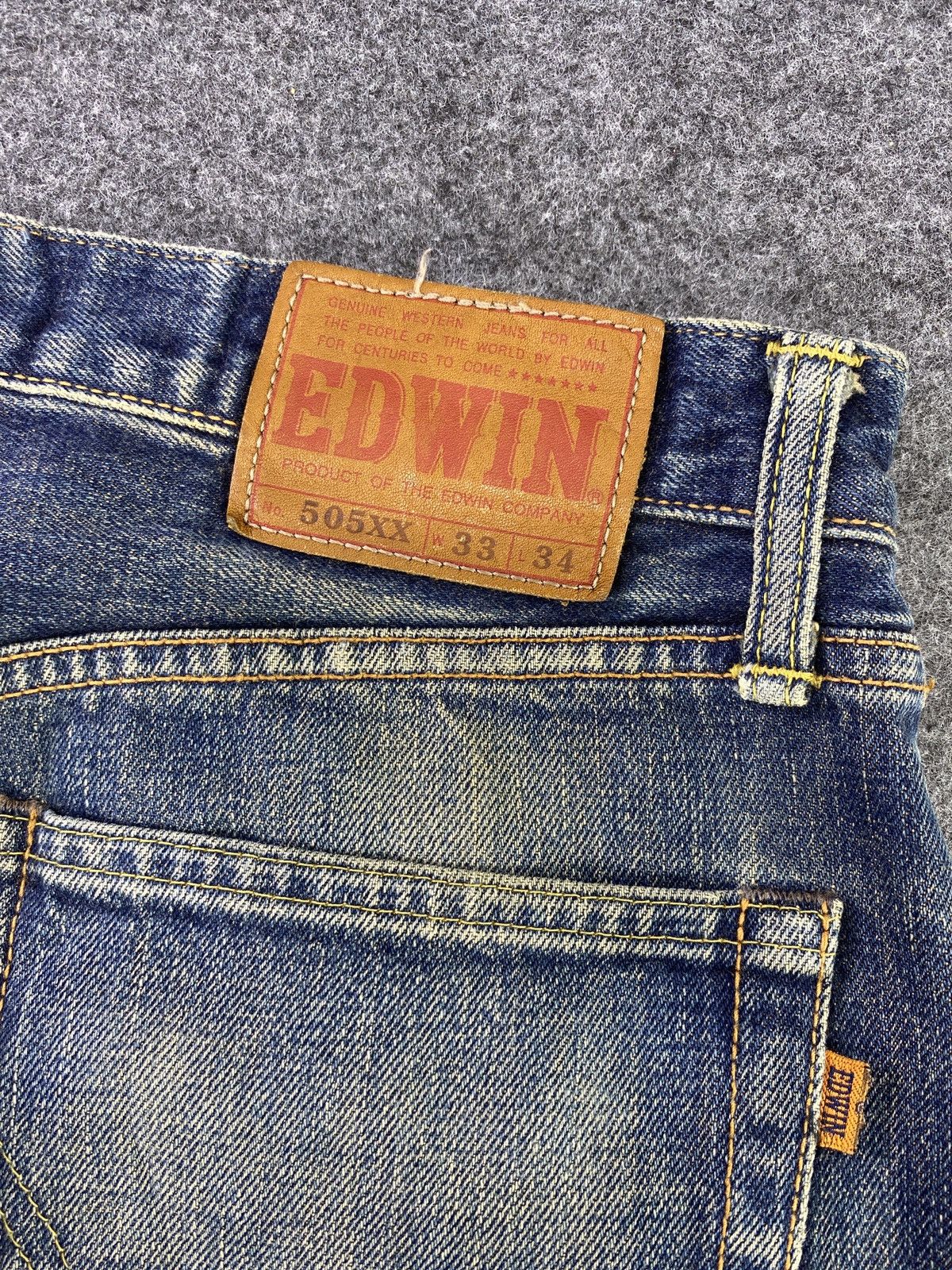 Edwin Edwin 505xx Redline Distressed Blue Wash Jeans- J868 Size US 33 - 11 Thumbnail