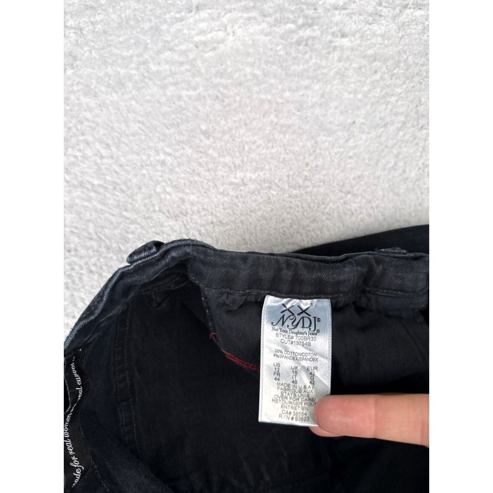 NYDJ NYDJ Jeans Womens 12 Bootcut Black Dark Wash High Rise Stretch Rhinestone 32x32 Denim Cotton Blend Spandex 5-Pocket Design Regular Womens Mens? Size 34" / US 12 / IT 48 - 7 Thumbnail