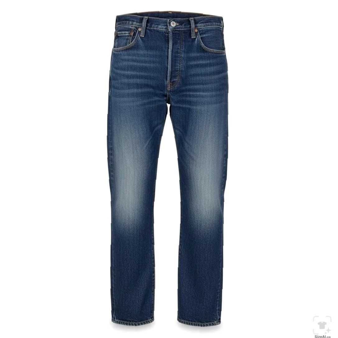 Levi's Levi's 501 Jeans Mens 34x32 Blue Medium Regular Fit Denim Button Fly Straight Pocket Distressed Logo USA 5-Pocket Size US 34 / EU 50 - 2 Thumbnail