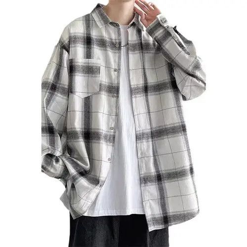 Japanese Brand Horiuchi x Kon White Vintage Loose Plaid Shirt Size US L / EU 52-54 / 3 - 4 Thumbnail