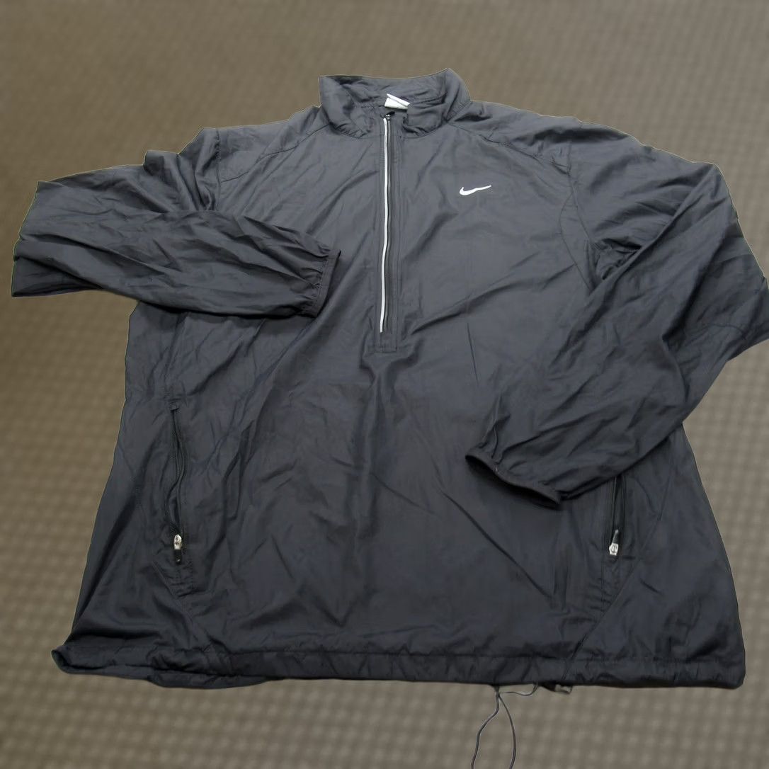 Nike VTG 90's Nike Jacket Mens Large Black Lightweight Packable 1/2 Zip Pullover Wind Size US L / EU 52-54 / 3 - 1 Thumbnail