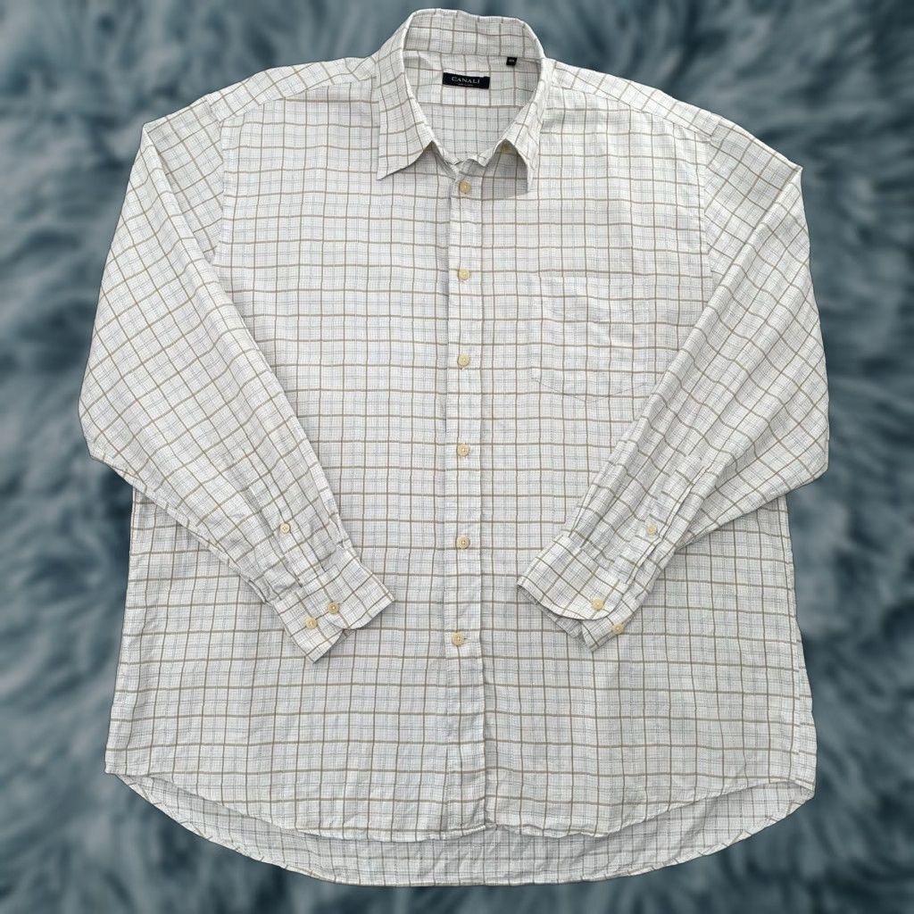 Canali VINTAGE Canali Shirt Dress Shirt Adult XL Long Sleeve Button Up Italy Men Check Cotton Multi 2000s Size US XL / EU 56 / 4 - 1 Thumbnail