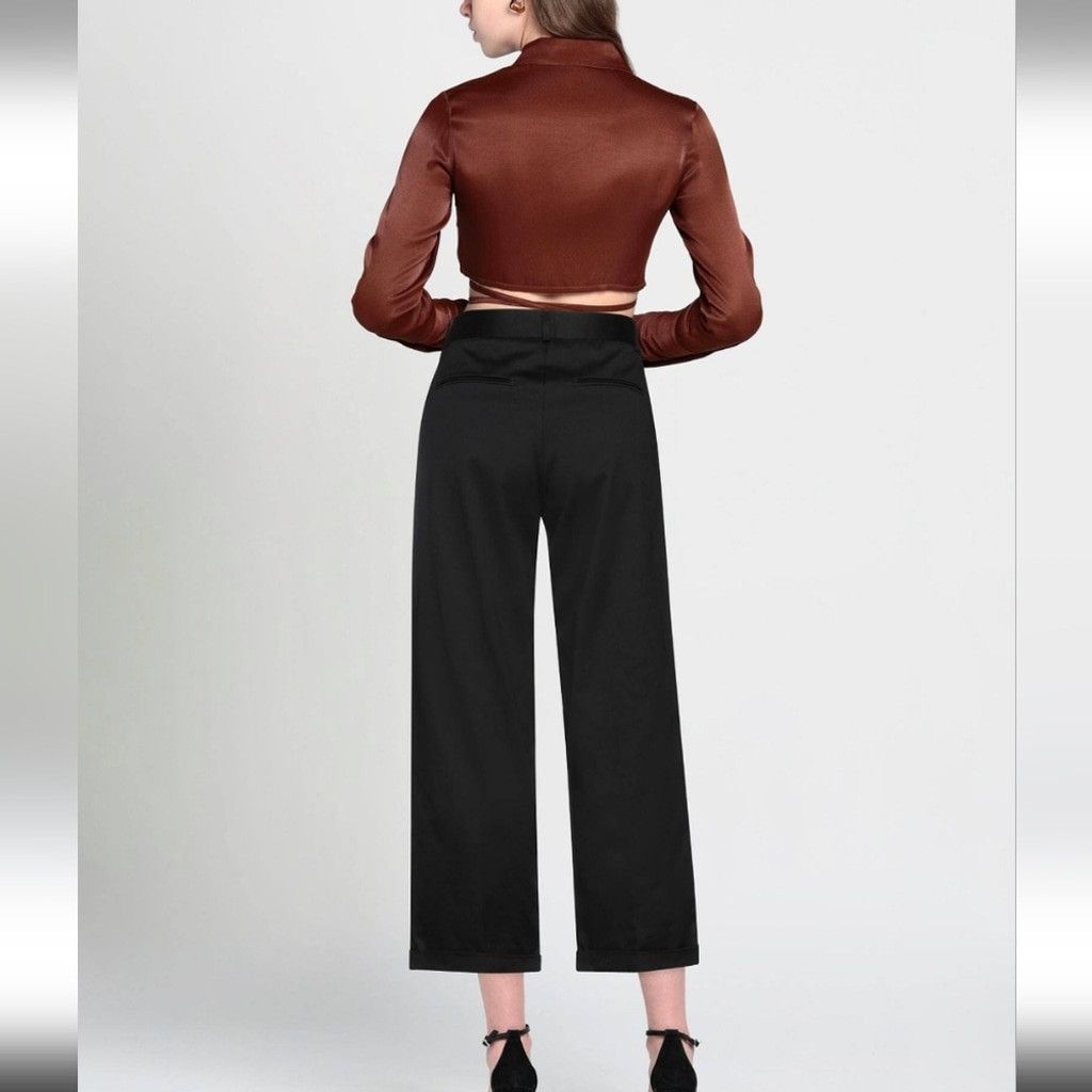 Ih Nom Uh Nit IH NOM UH NOT Black Wide Leg Pants with Tailored Look Size 34" / US 12 / IT 48 - 2 Thumbnail