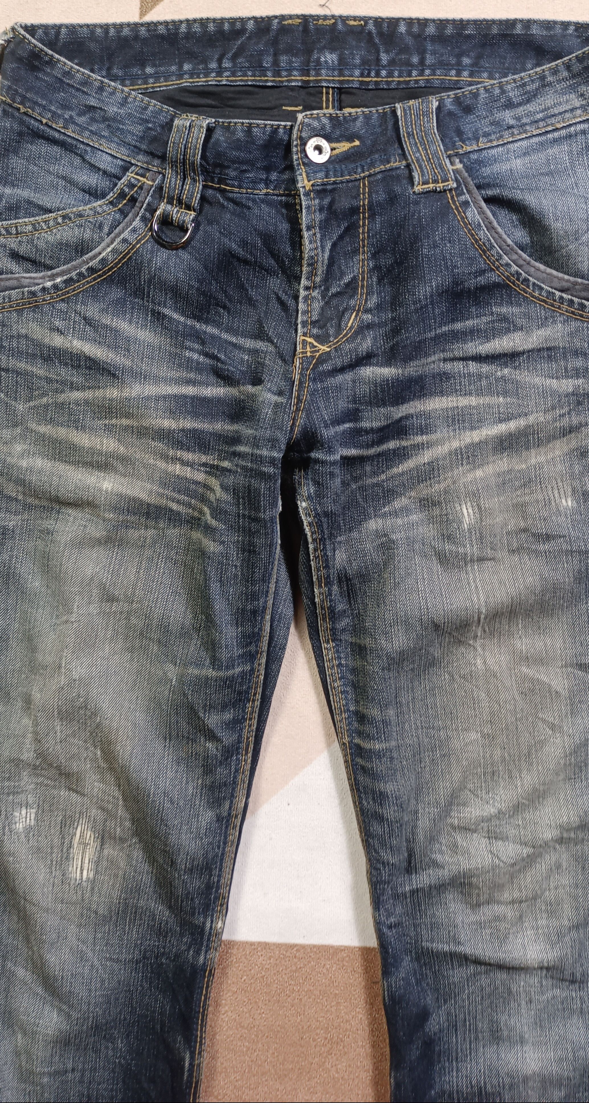 Japanese Brand HideAways Flare INDIGO Distressed Jeans Size US 32 / EU 48 - 12 Thumbnail