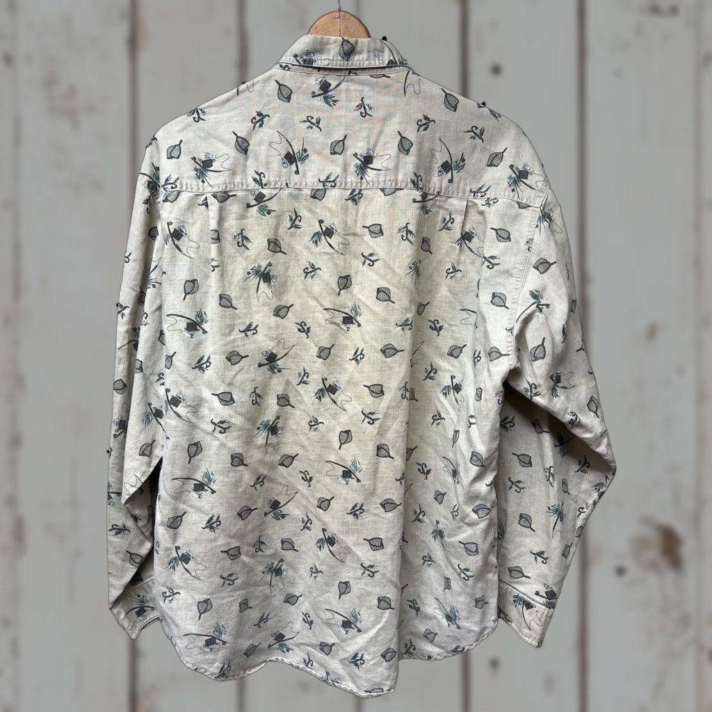 Bugle Boy VINTAGE Bugle Boy Button-Up Shirt Long Sleeve XL Tan Beige Cotton Blend 90s Western Outdoor Retro Classic Fish Logo Pockets Buttons Collared Mens Size US XL / EU 56 / 4 - 1 Thumbnail