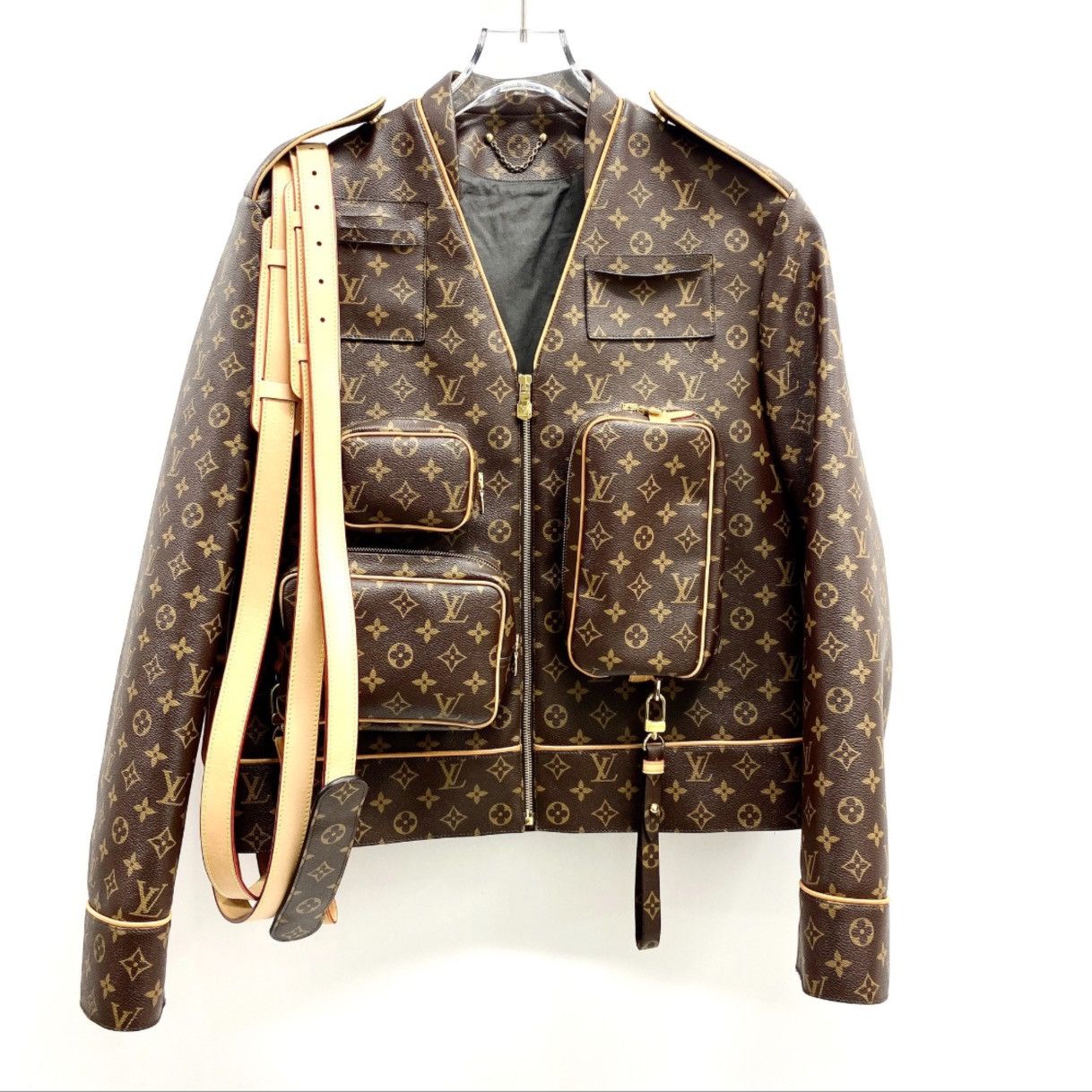 Louis Vuitton Ebene Monogram Canvas Admiral Jacket Gold Hardware Size US S / EU 44-46 / 1 - 1 Thumbnail