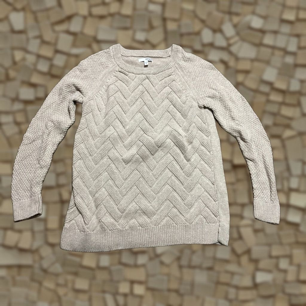 Vintage SONOMA Sweater Women’s M Tan Pullover Crew Neck Regular Casual Size M / US 6-8 / IT 42-44 - 1 Thumbnail