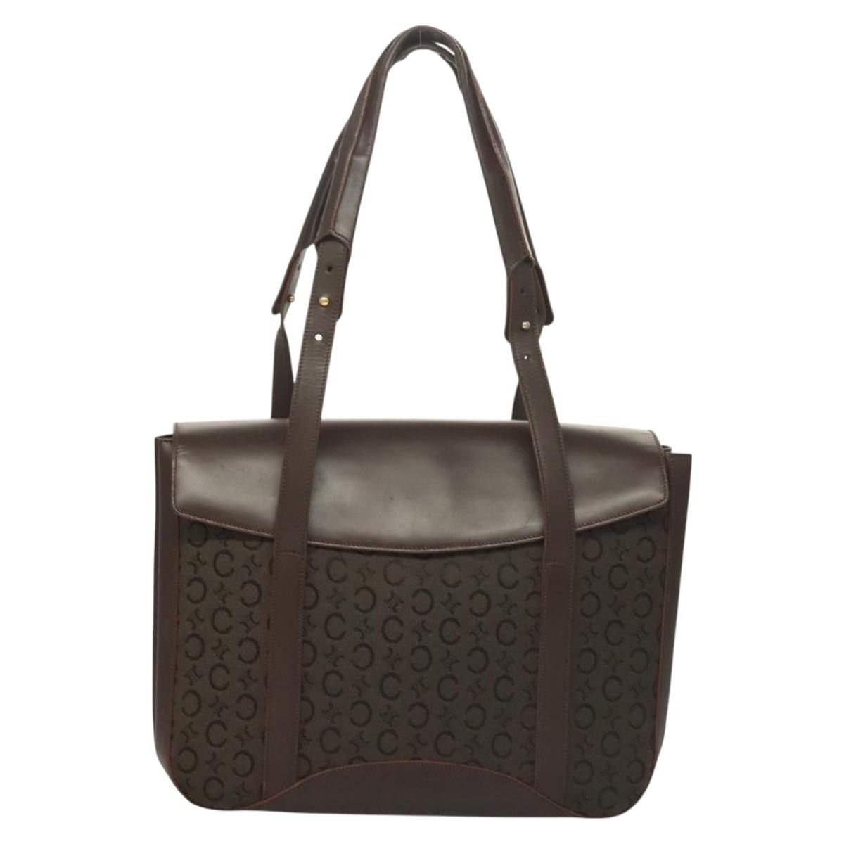 Celine CELINE C Macadam Canvas Hand Bag Brown Gold Size ONE SIZE - 2 Thumbnail