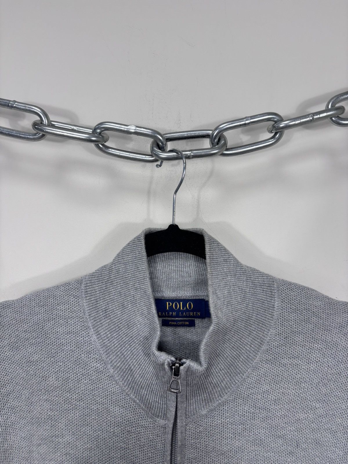 Polo Ralph Lauren Polo Ralph Lauren Men’s Grey Pima Cotton Full Zip Sweater Size US XL / EU 56 / 4 - 4 Thumbnail