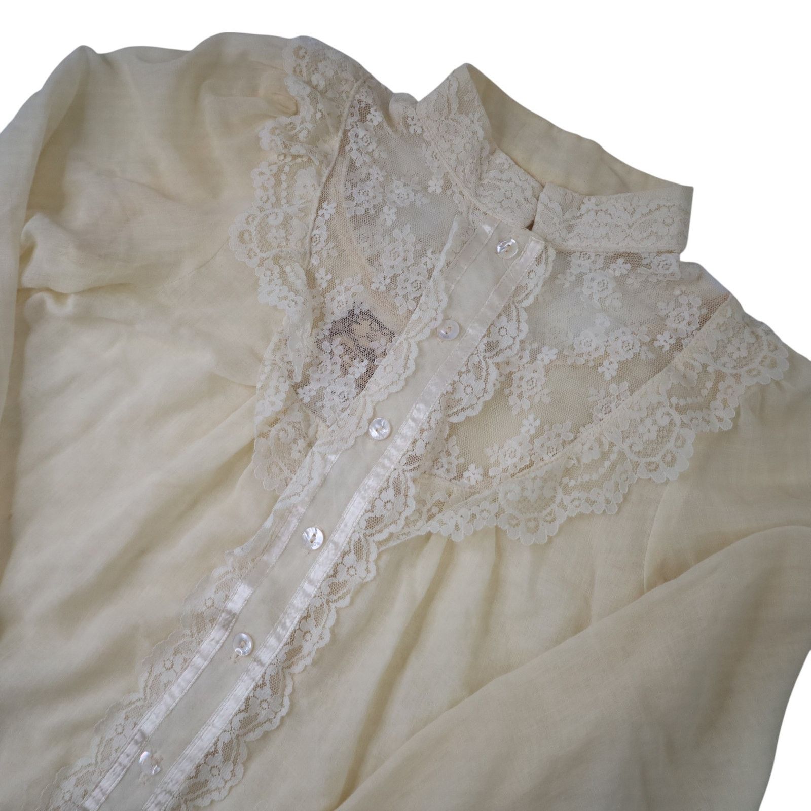 Vintage Vintage Gunne Sax Jessica's Gunnies Lace Button Up Shirt Size M / US 6-8 / IT 42-44 - 2 Thumbnail