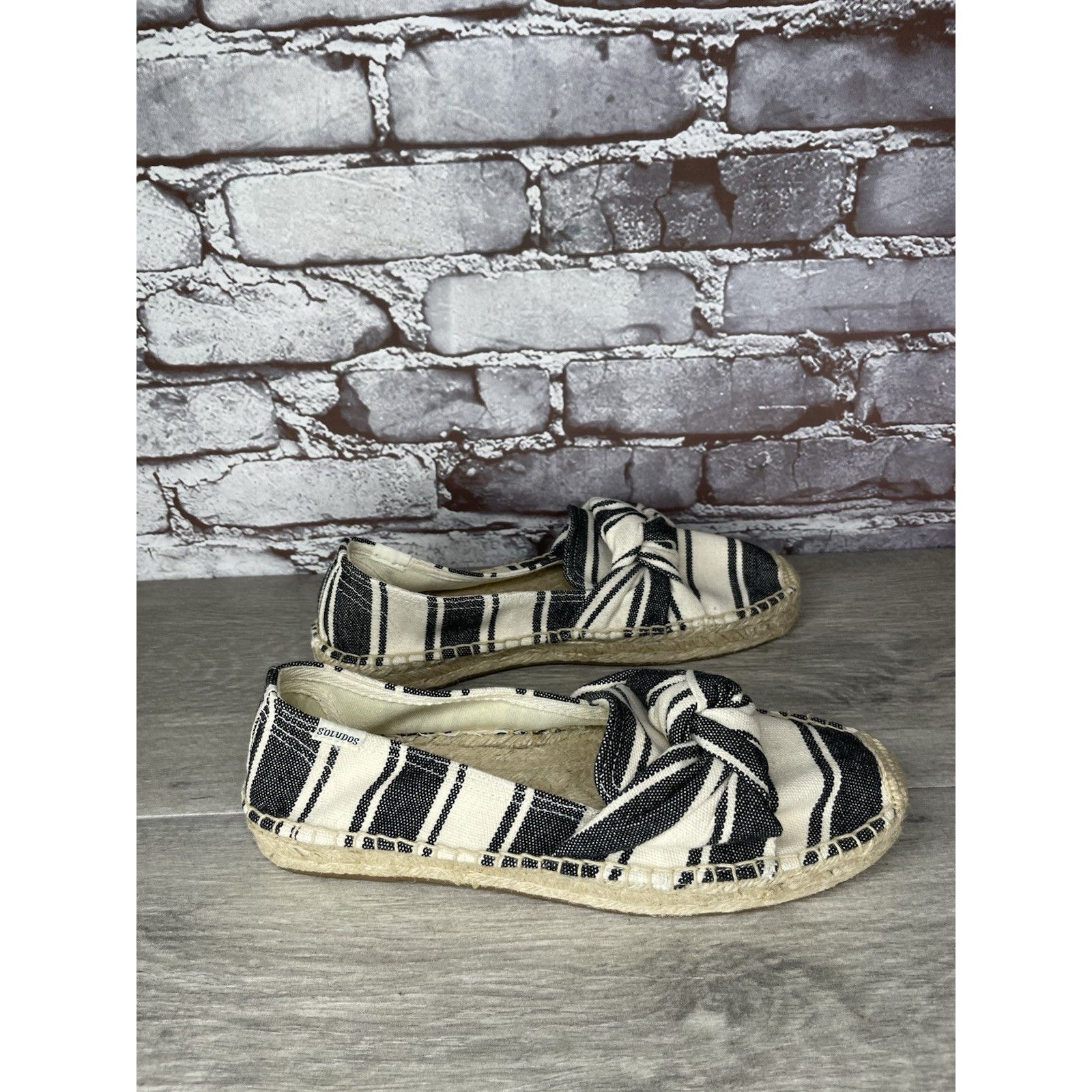 Soludos Soludos Striped Espadrille Bow Blue Cream Nautical Shoes Wom Size US 9 / IT 39 - 17 Thumbnail