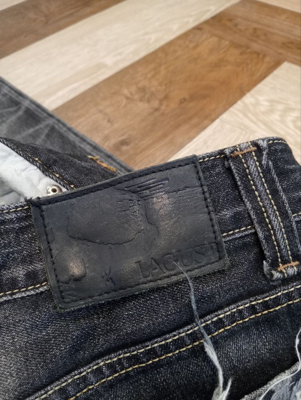 If Six Was Nine JAPANESE LAGUST FLARED DISTRESSED WASHED DENIM JEANS Size US 32 / EU 48 - 12 Thumbnail