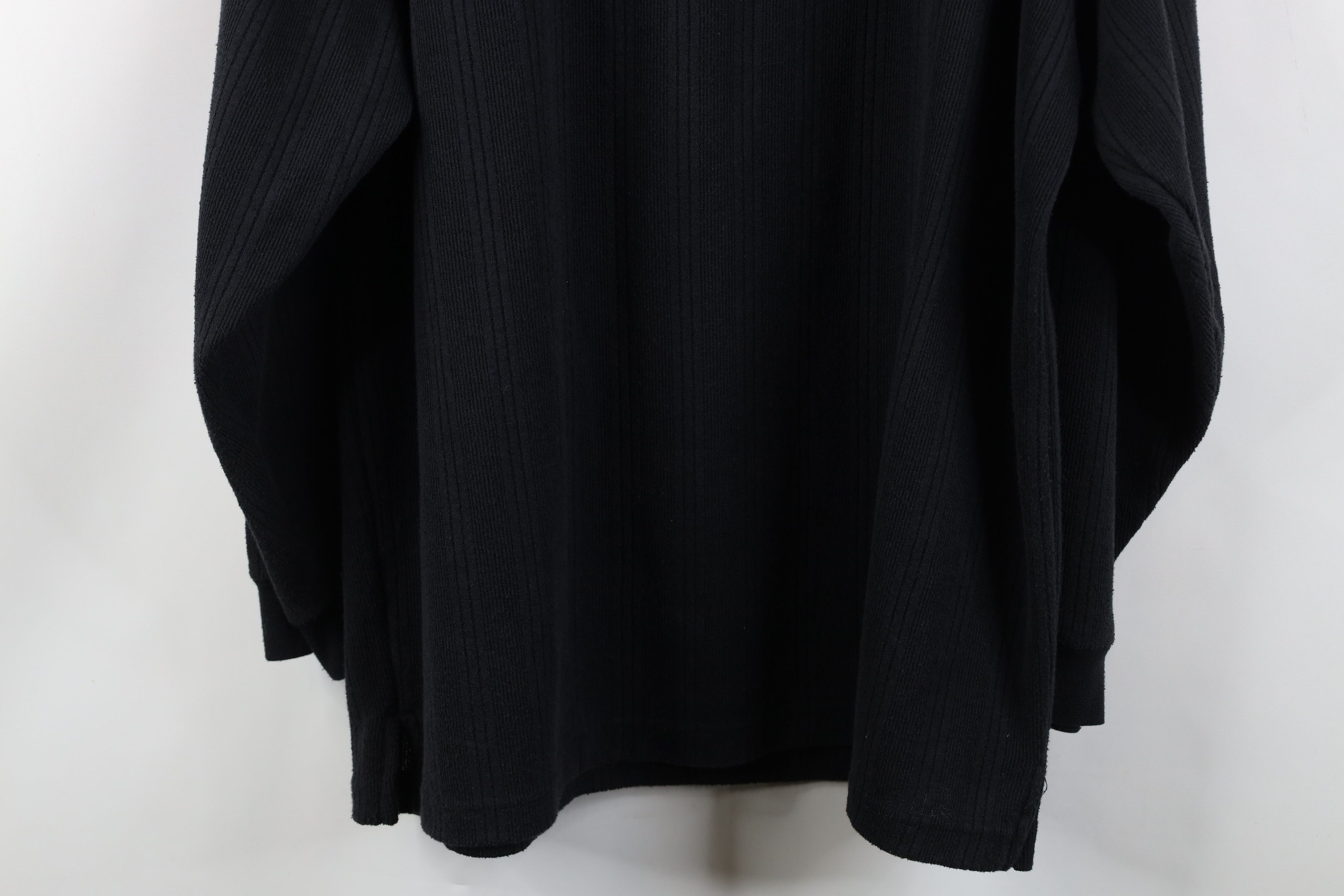 Vintage Vintage 90s Streetwear Ribbed Knit Long Sleeve Polo Black Size US XXL / EU 58 / 5 - 11 Thumbnail