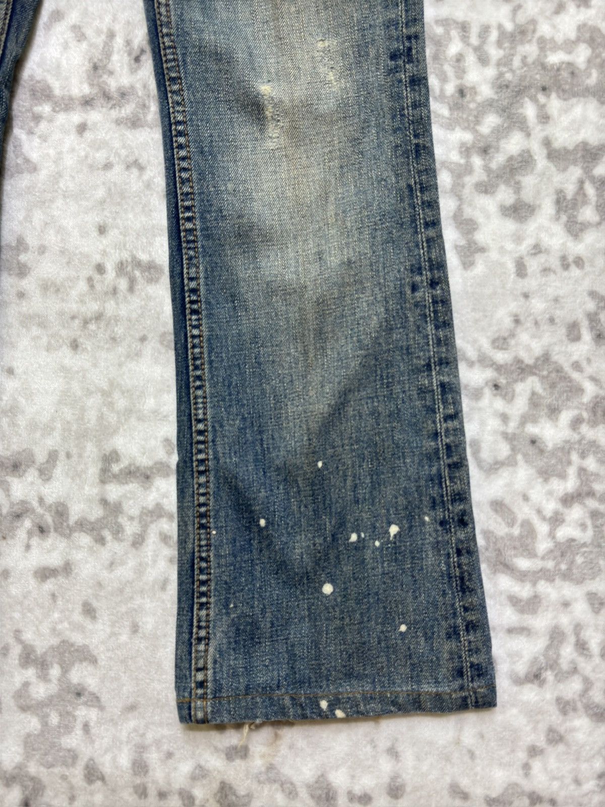 Japanese Brand Vintage BACK NUMBER Flare Distressed Low Raise Patches Denim Size US 29 - 6 Thumbnail
