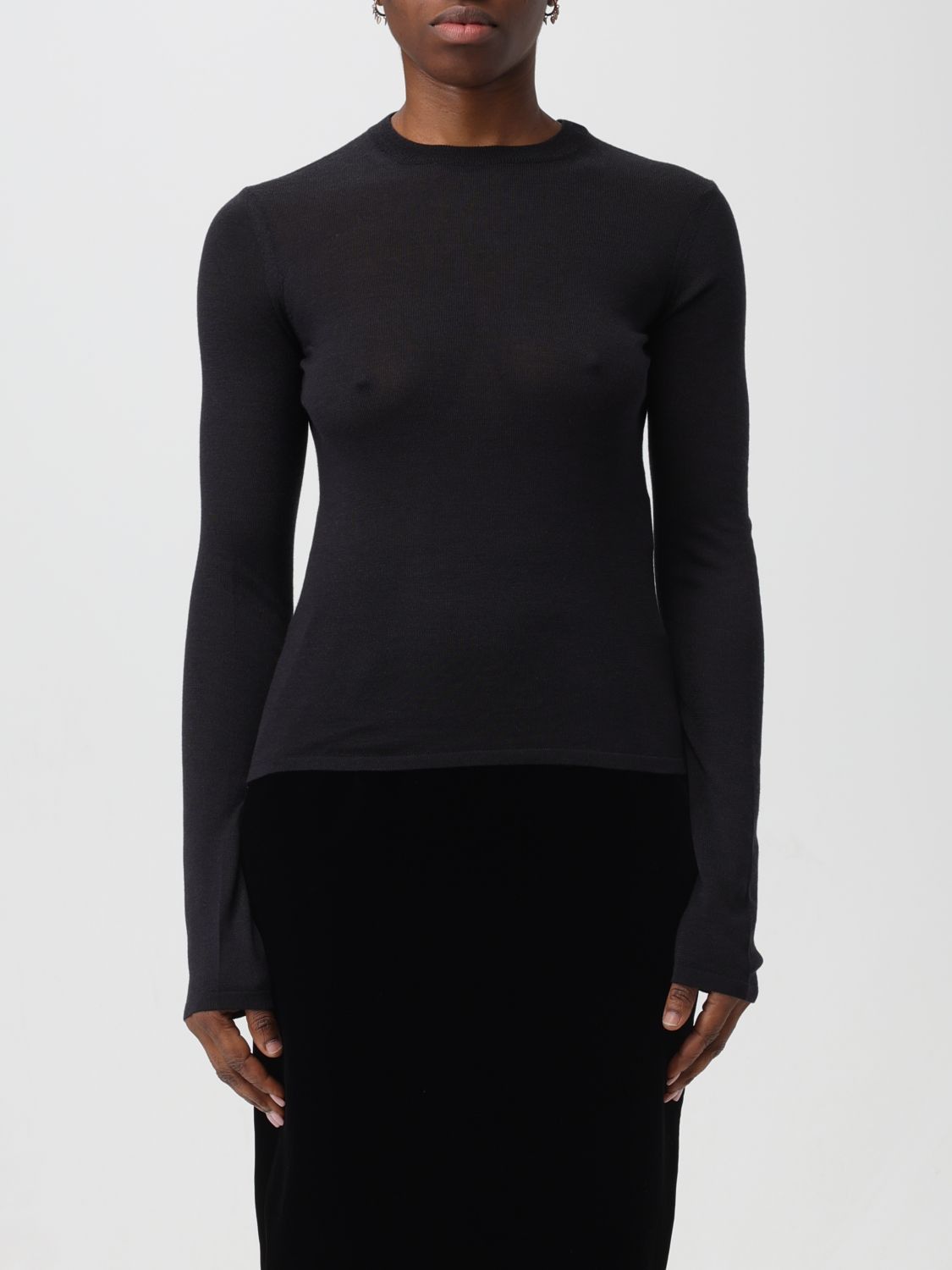 image of Saint Laurent Paris Saint Laurent Sweater Woman Black, Women's (Size Small)