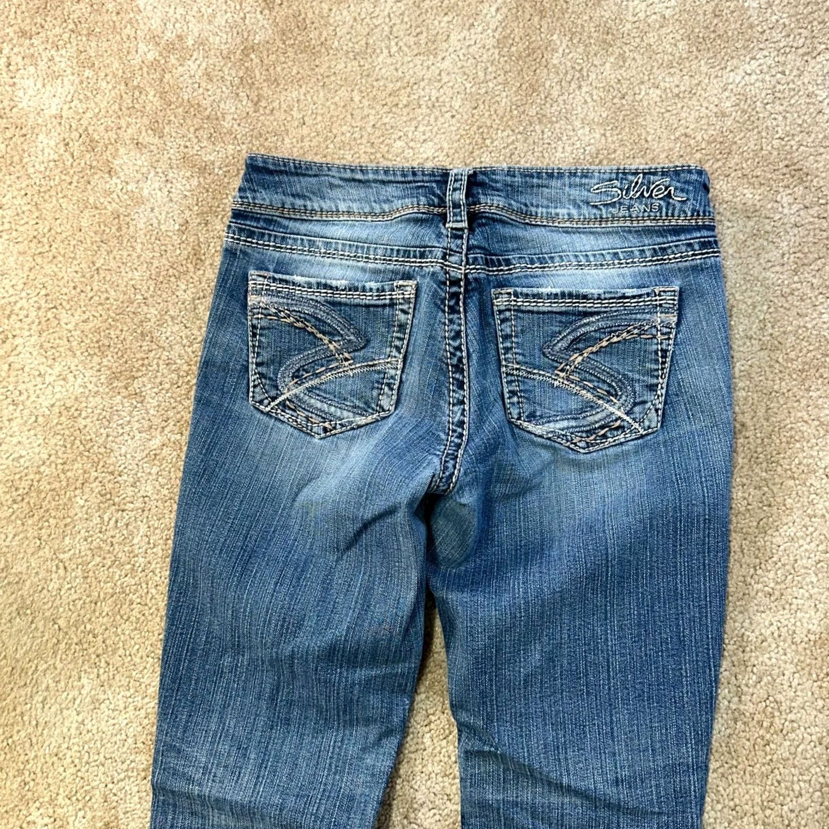 Silver Jeans Co. Silver Jeans Suki Bootcut Jeans Womens 29x32 Blue Denim Stretch Slim Mid Rise 5-Pocket Size 29" - 6 Thumbnail