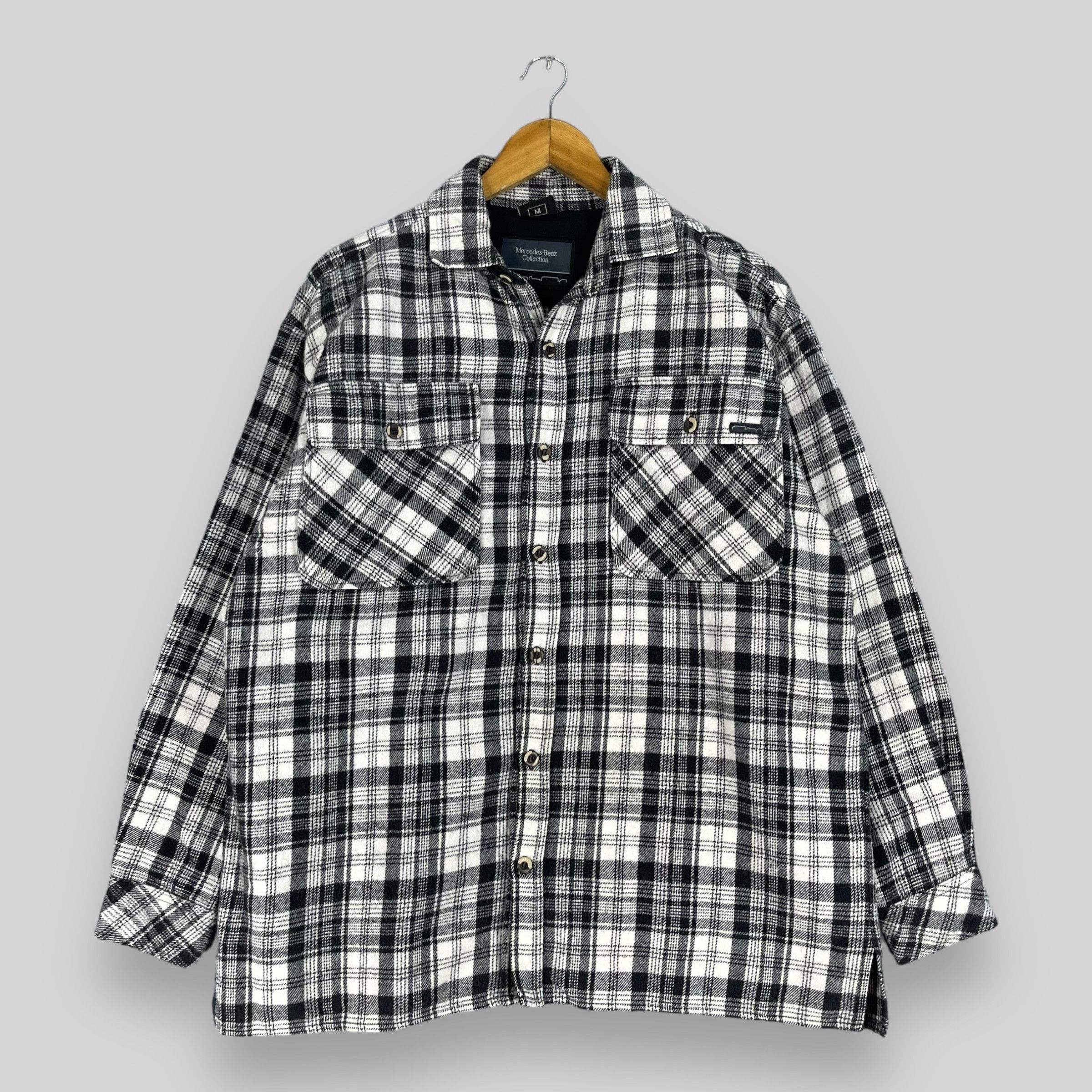 Flannel × Mercedes-Benz Vintage Plaid Checkered Tartan Button Up Flannel Shirt Size US M / EU 48-50 / 2 - 1 Thumbnail