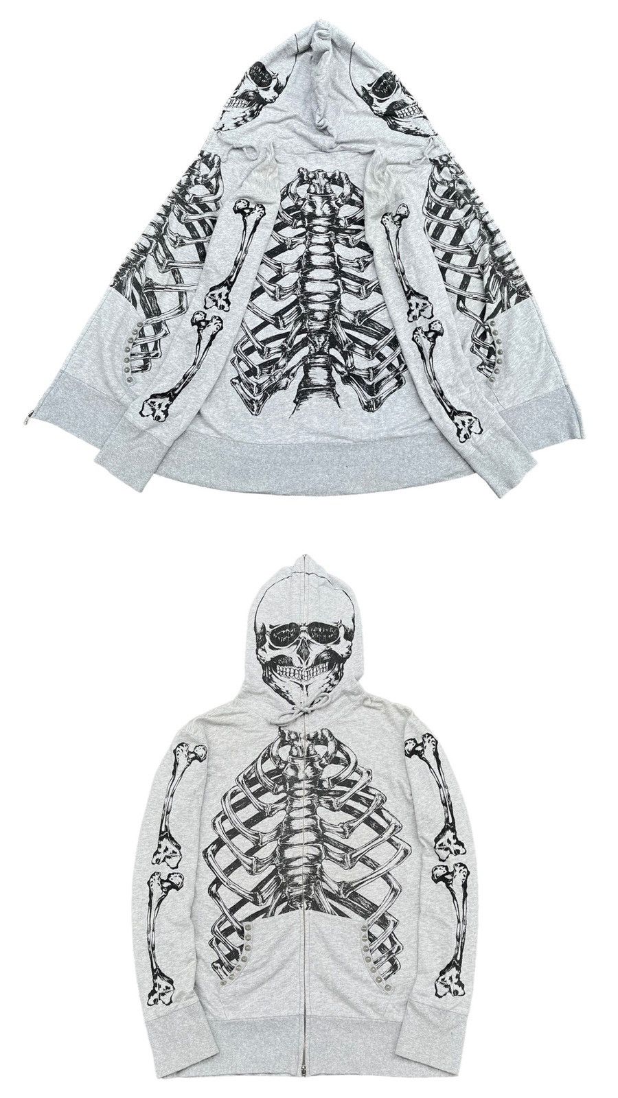 Seditionaries 2000s Glad News Skulls Skeleton Bone Full Zip Hoodie Lgb Goa Size US M / EU 48-50 / 2 - 18 Thumbnail