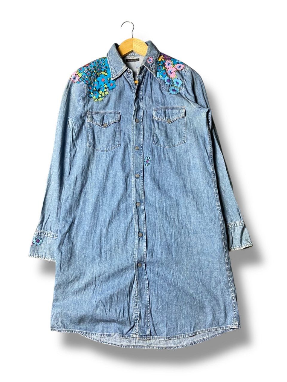 Japanese Brand Bohemians Brand Embroidered Shirt Dress (171) Size XS / US 0-2 / IT 36-38 - 1 Thumbnail