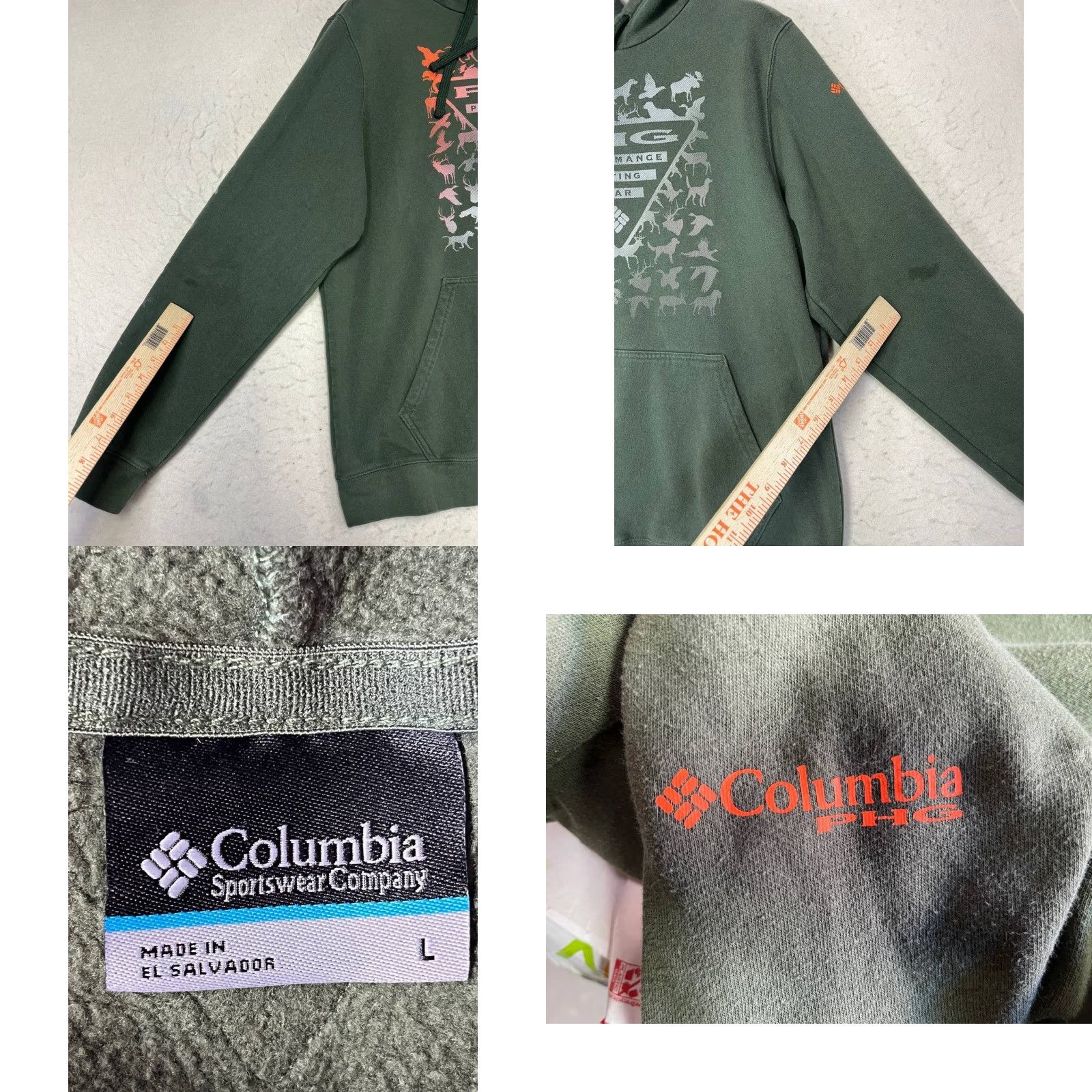Vintage Columbia Mens Hoodie Size Large Green Hunting Deer Ducks PHG Sweatshirt See Pics Size US L / EU 52-54 / 3 - 8 Thumbnail
