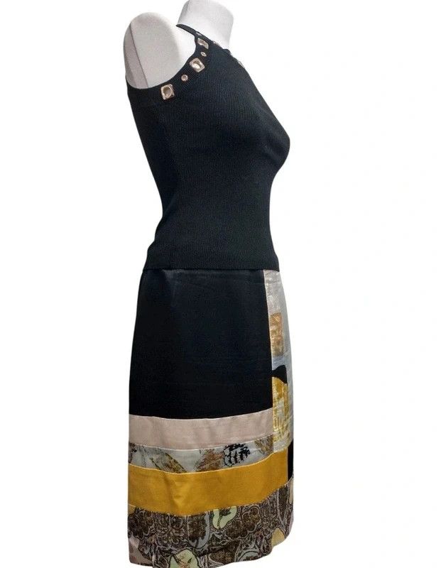 Christian Lacroix Vintage ChristianLacroix Patchwork Silk Skirt 90 Art Couture Size 30" / US 8 / IT 44 - 3 Thumbnail