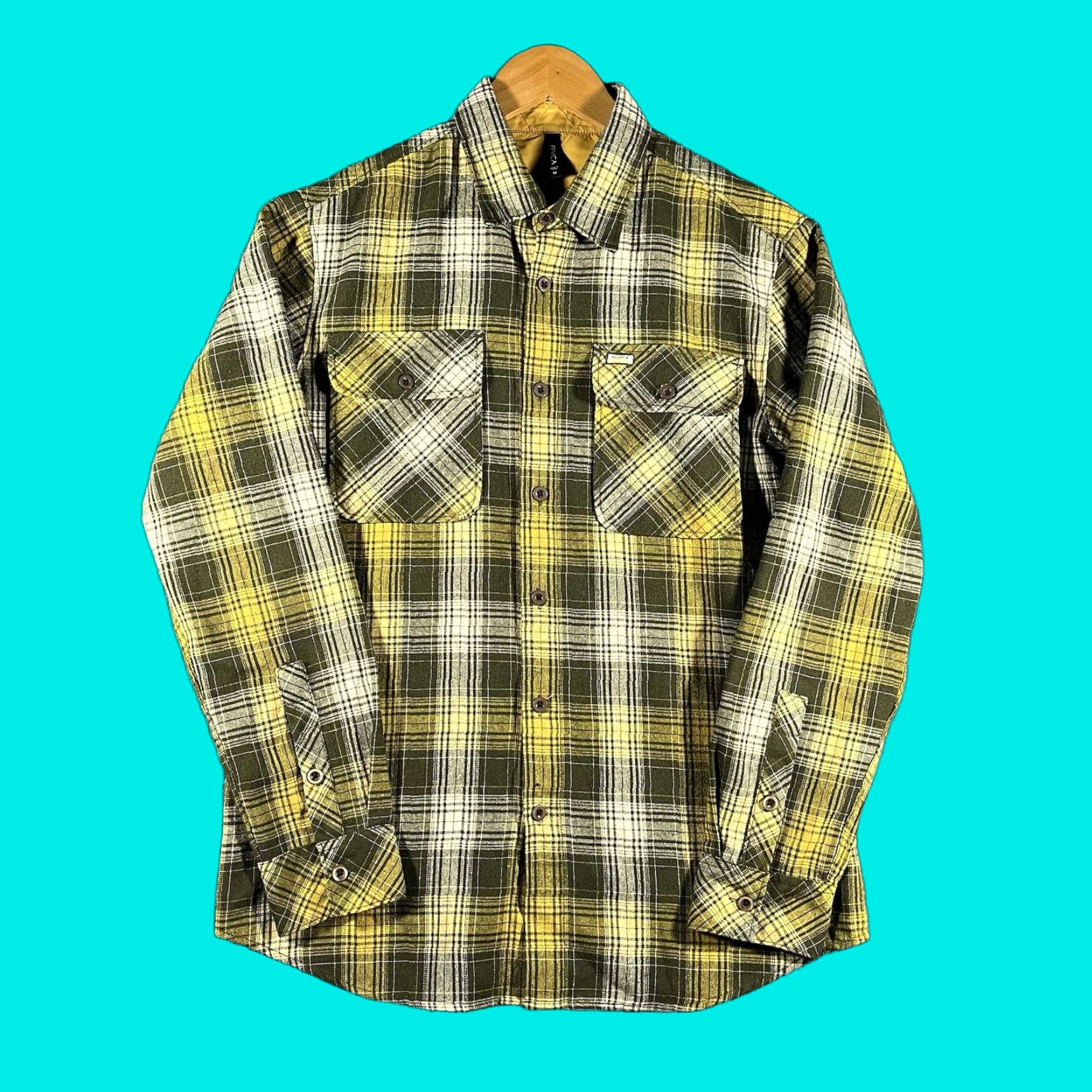 RVCA RVCA Flannel Shirt Mens Medium Wool Blend Heavy Button Up Shacket Skate Surf Size US M / EU 48-50 / 2 - 1 Thumbnail