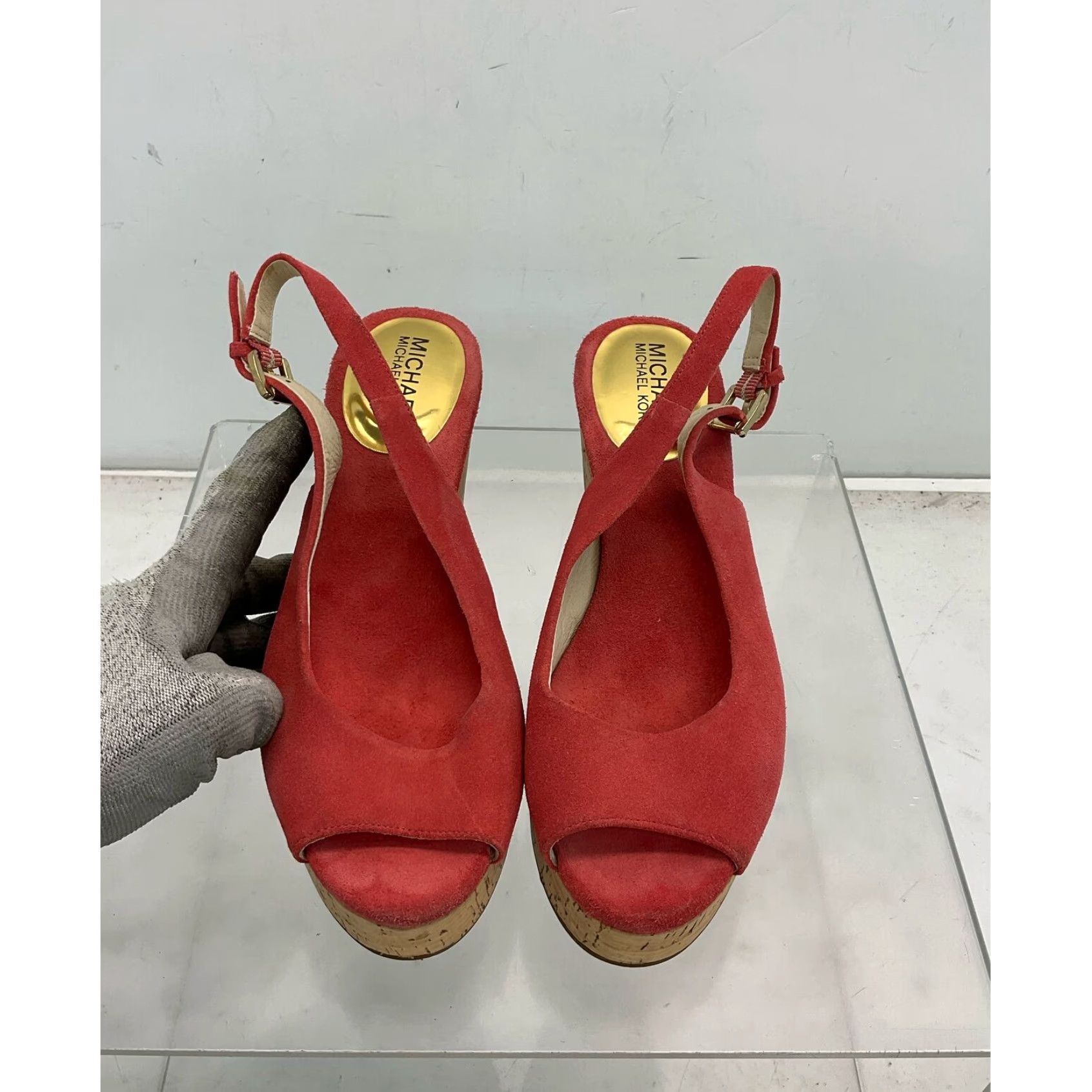Red mk sandals on sale