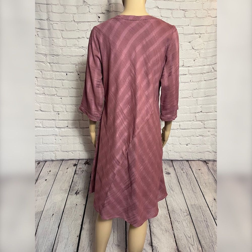 Other New Soft Surroundings 3/4 Sleeve Mauve Cotton Dress Size S Size S / US 4 / IT 40 - 4 Thumbnail