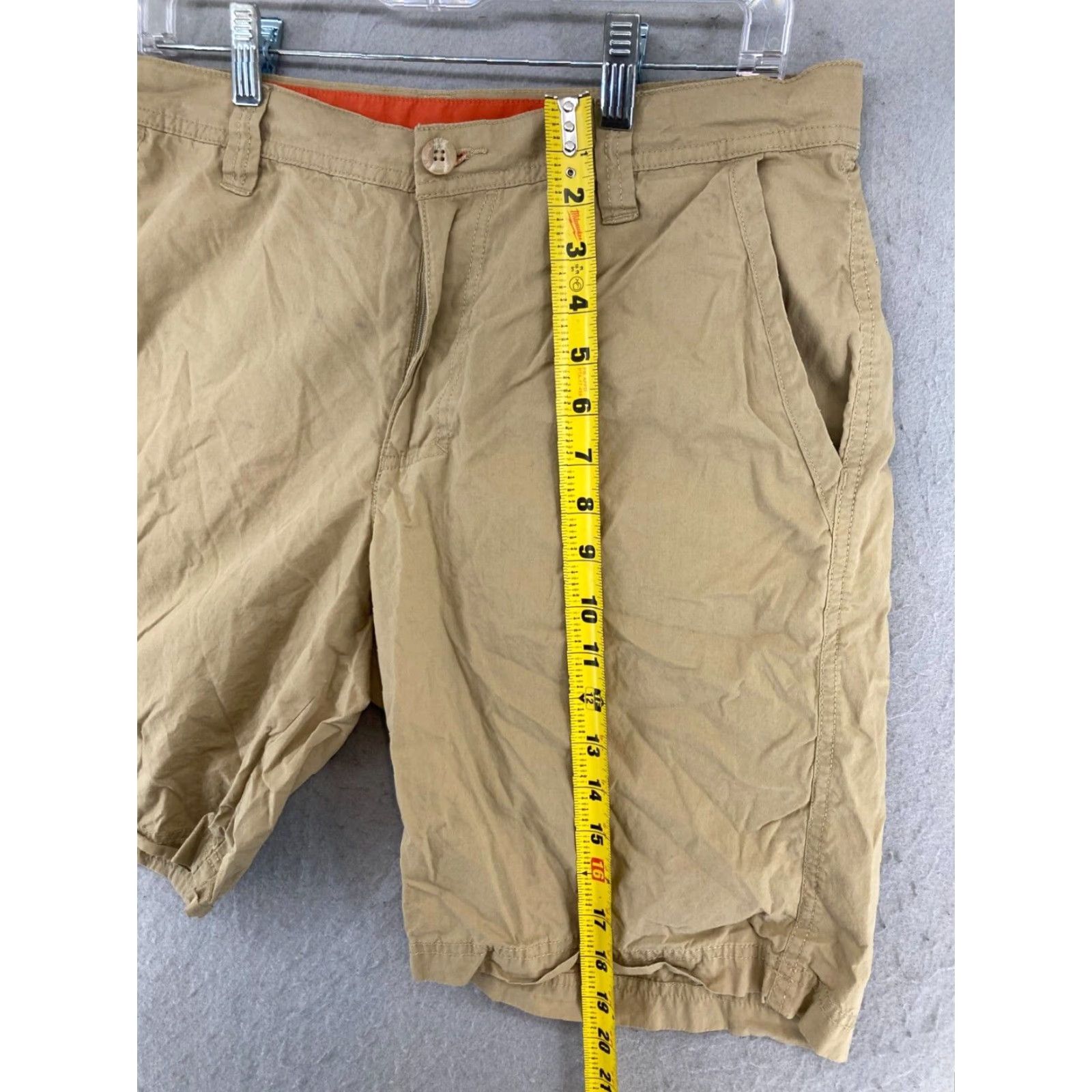 Vintage Columbia Mens Shorts 32 Khaki Outdoor Chino Cotton Beach Casual Regular Beige - 32” Inseam 8" Zip Front Pockets Mens Size US 32 / EU 48 - 3 Thumbnail