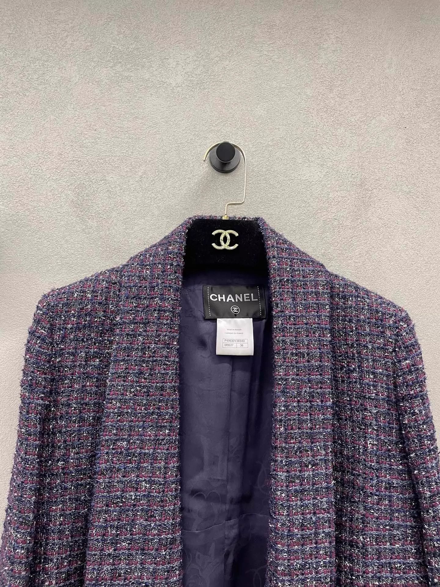 Chanel Chanel Purple Tweed Women's Coco Style Jacket Size S / US 4 / IT 40 - 4 Thumbnail