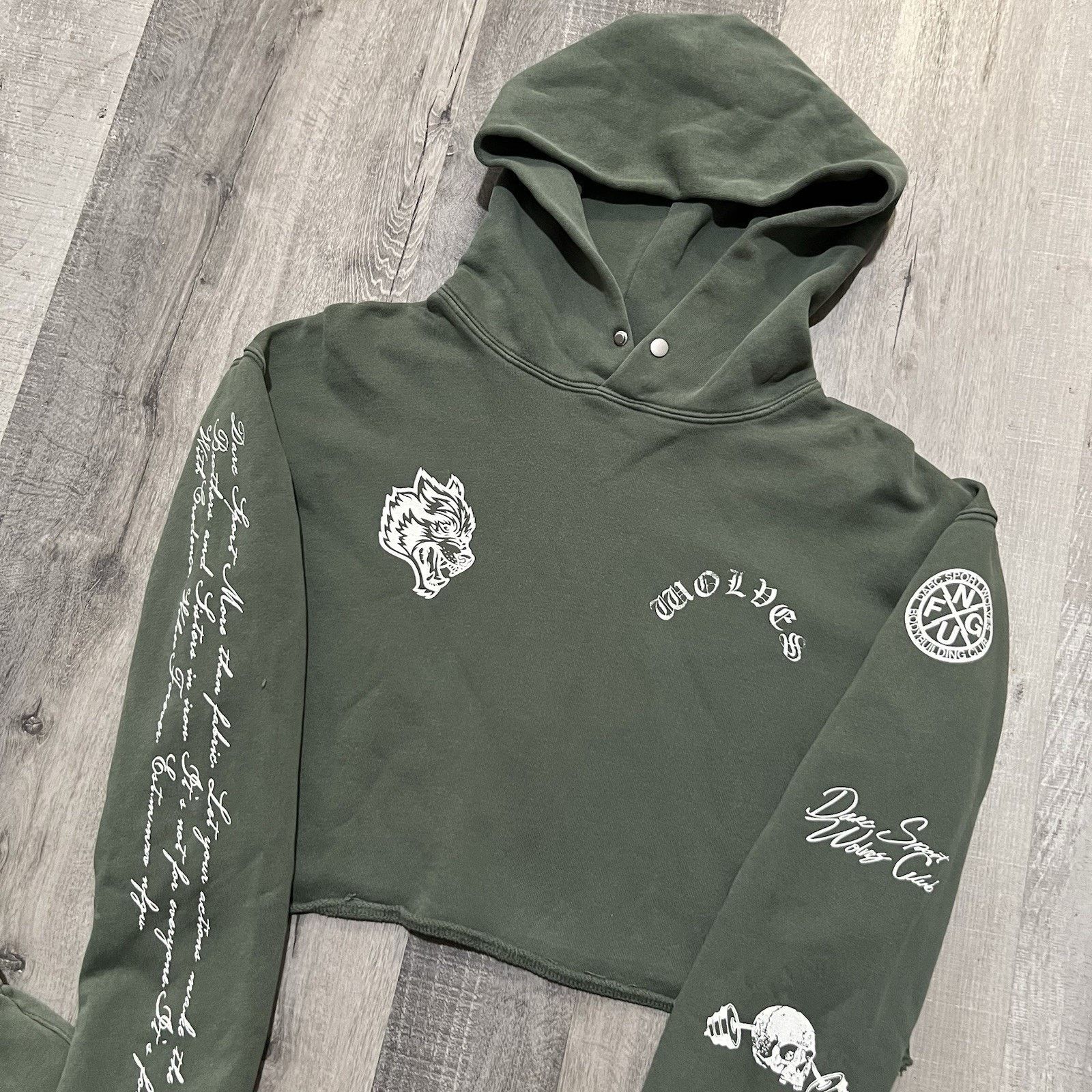 Darc Sport Darc Sport Wolves SHE Crop Hoodie Sweatpants Suit Small #108 Size 30" / US 8 / IT 44 - 3 Thumbnail