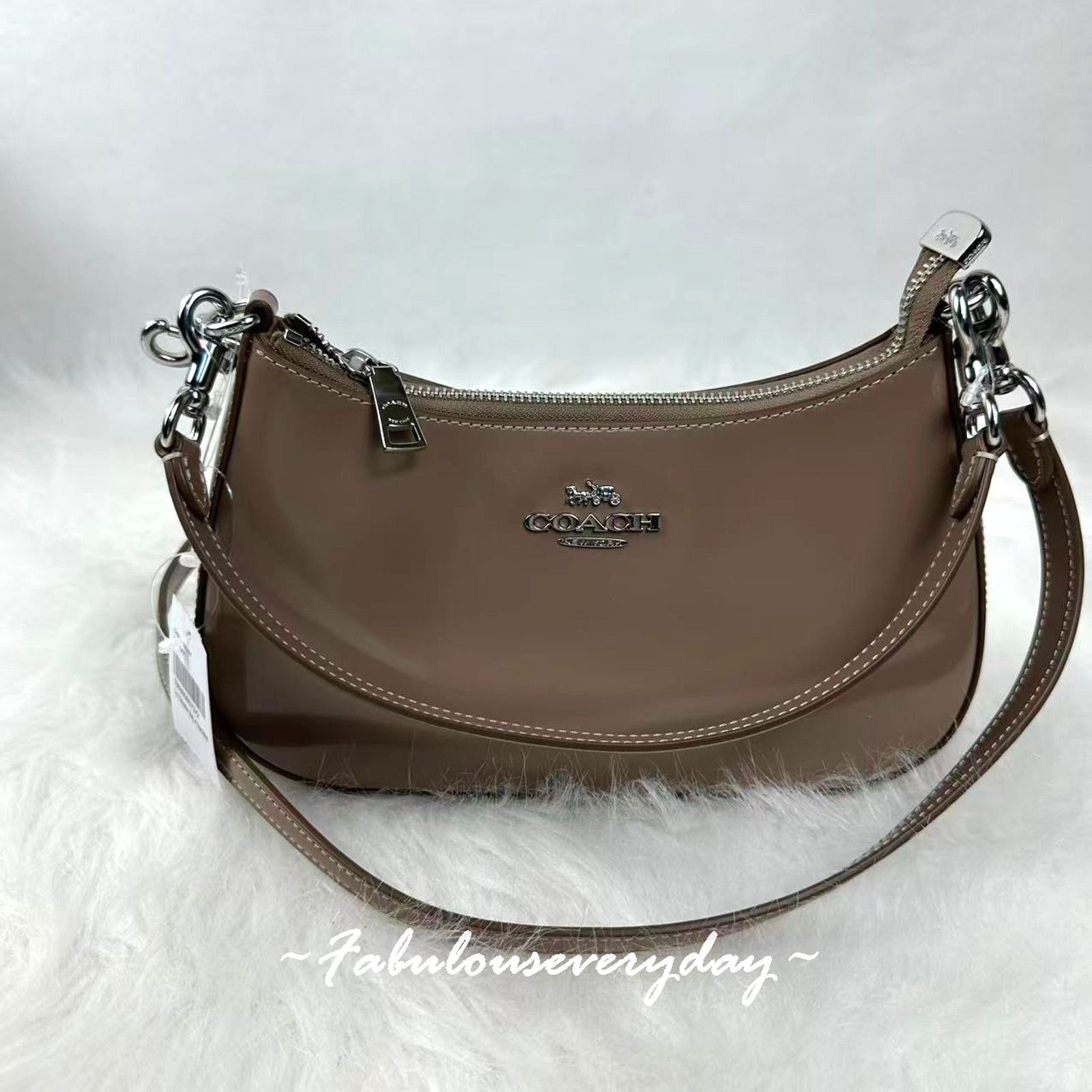 Coach Coach Teri Shoulder Bag Crossbody In Leather Silver/Clay Size ONE SIZE - 1 Thumbnail