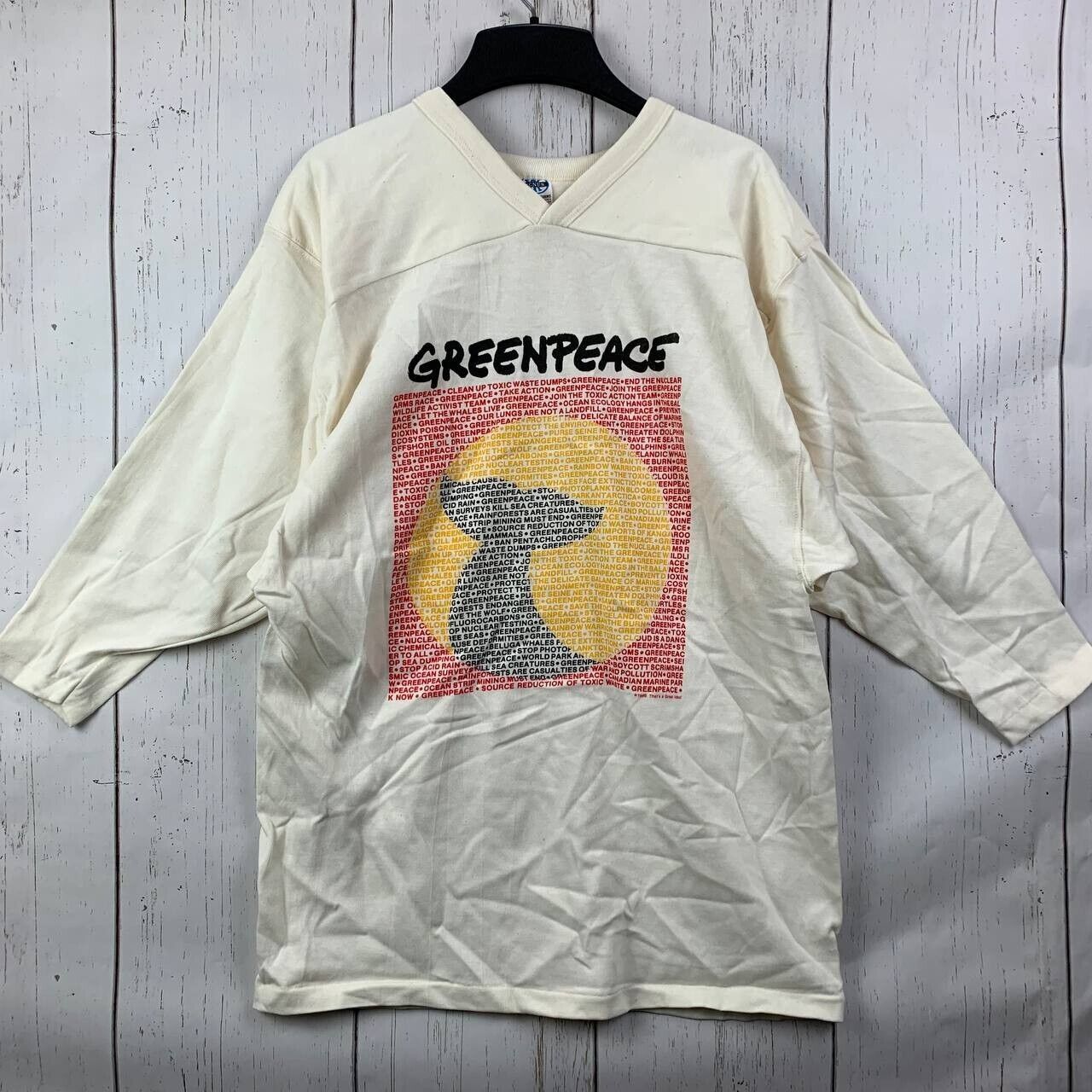 Other Vintage Greenpeace Whale Tail Large Venus 3/4 Sleeve Shirt Size US L / EU 52-54 / 3 - 1 Thumbnail
