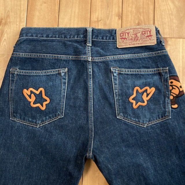 Bape Milo BAPE STA Embroidered Denim Pants a bathing ape ★size S Size US 30 / EU 46 - 4 Thumbnail