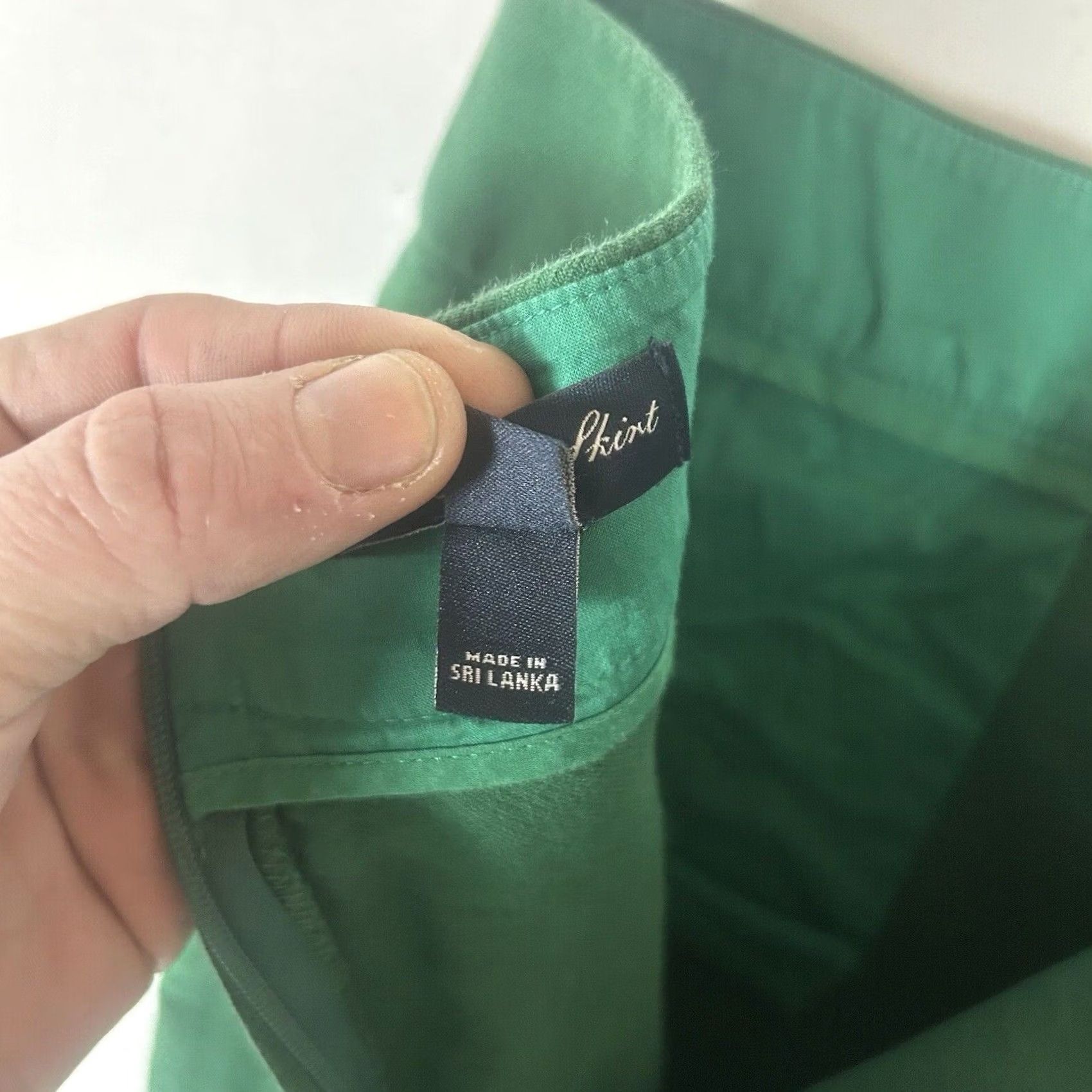 J.Crew J.CREW Skirt Womens 0P Petites Green Pencil Short Office Business Formal Travel Wedding Slit Zip 100% Cotton Knit Size 25" / US 0 / IT 36 - 4 Thumbnail
