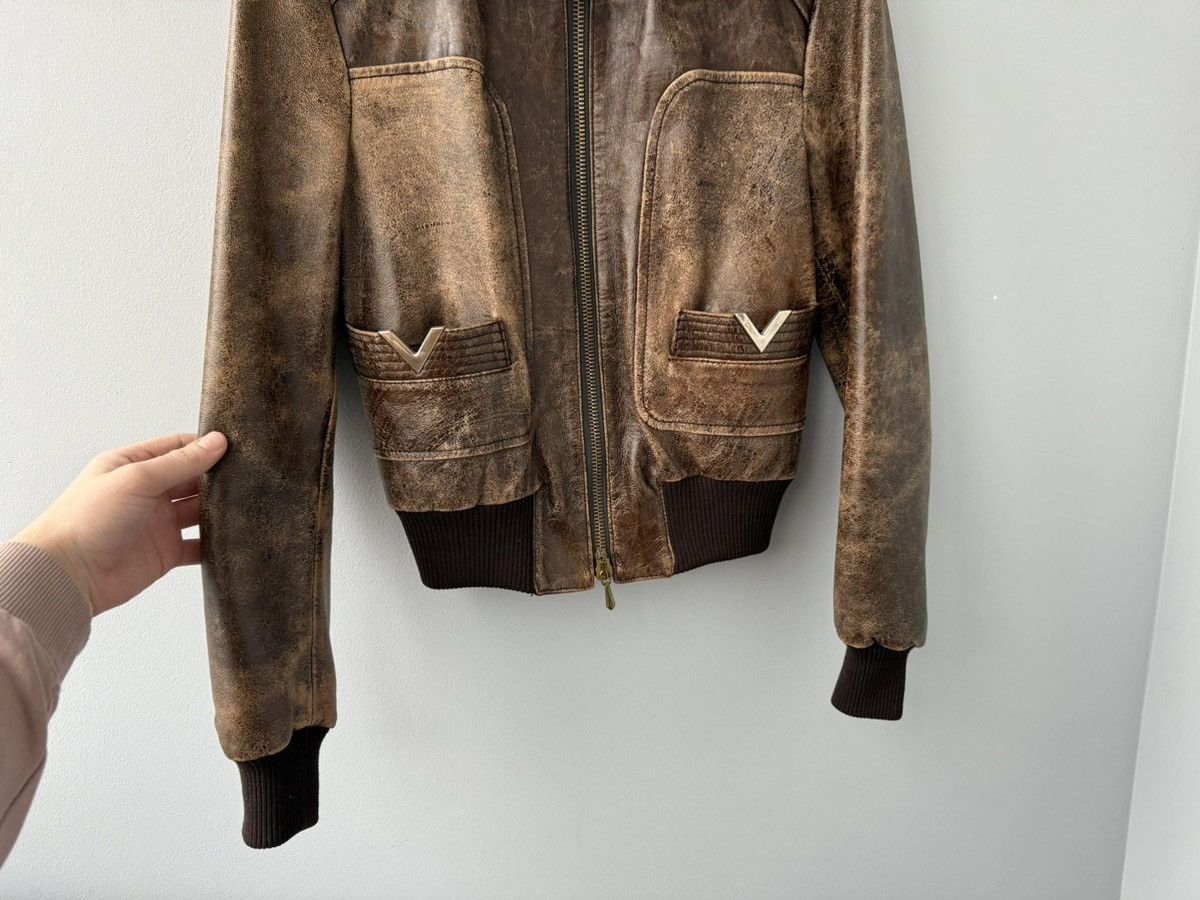 RED Valentino Red Valentino Leather Aviator Jacket Womans Size S / US 4 / IT 40 - 6 Thumbnail